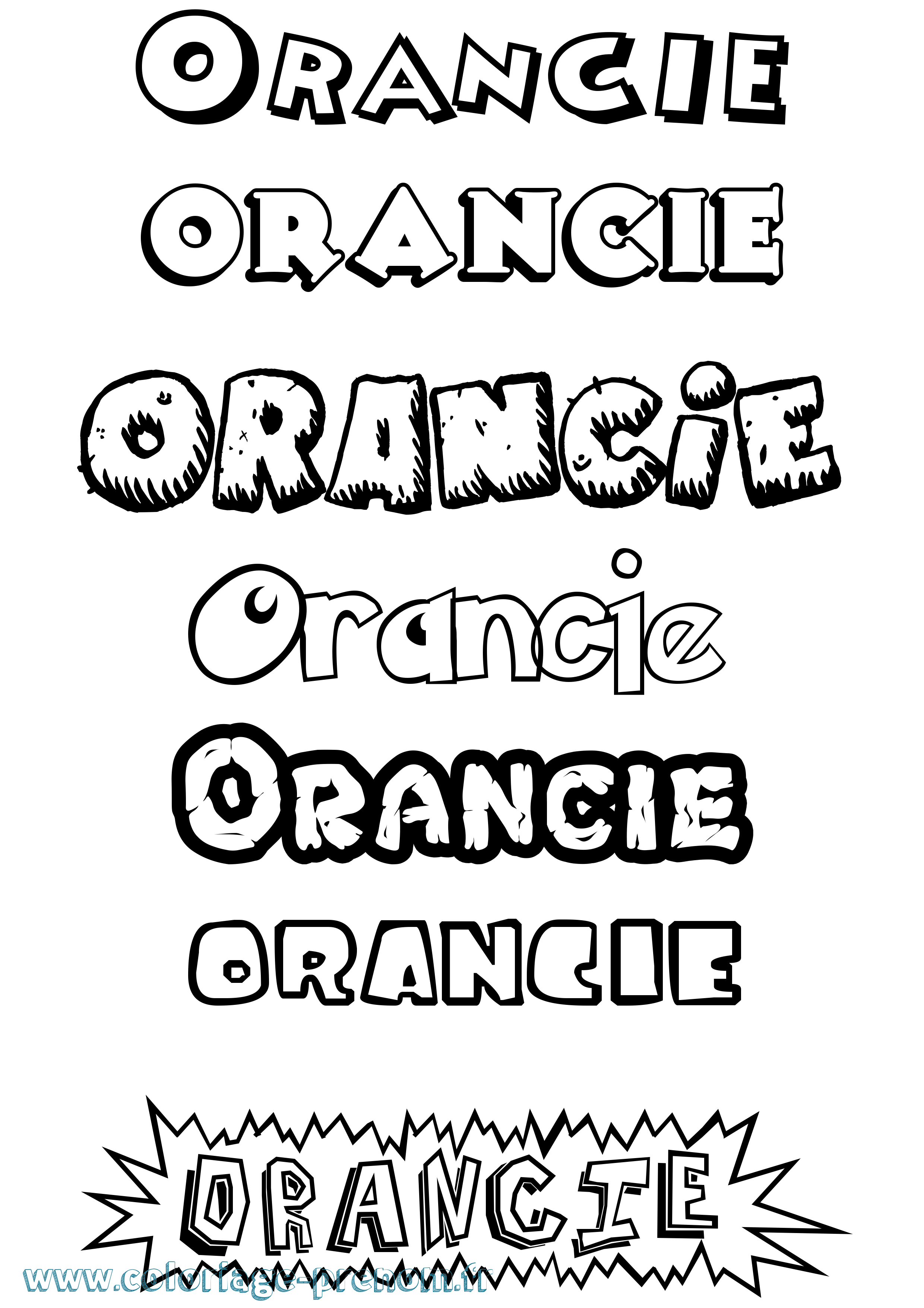 Coloriage Orancie Dessin Animé Coloriage prénom Orancie Dessin Animé