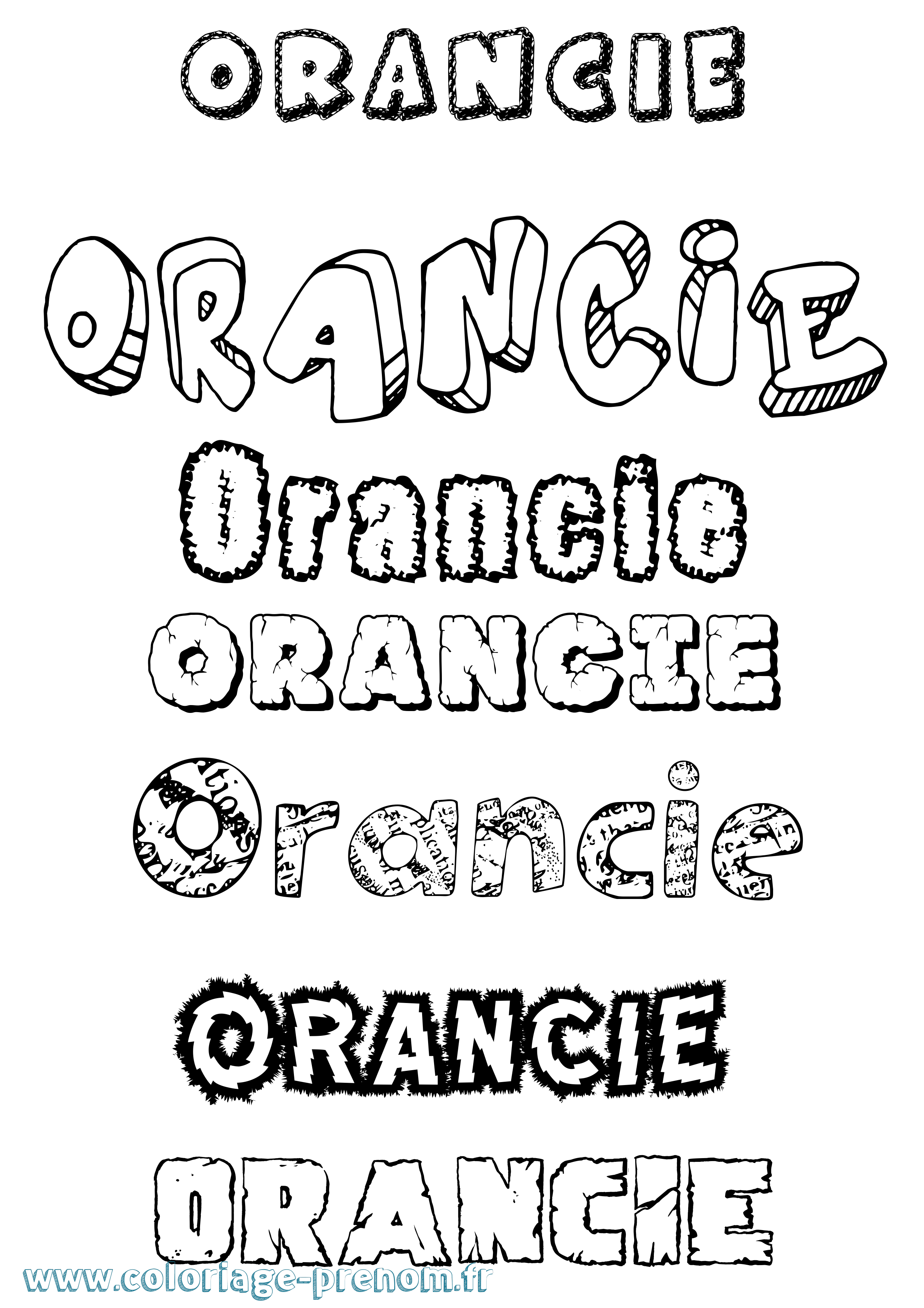 Coloriage Orancie Destructuré Coloriage prénom Orancie Destructuré