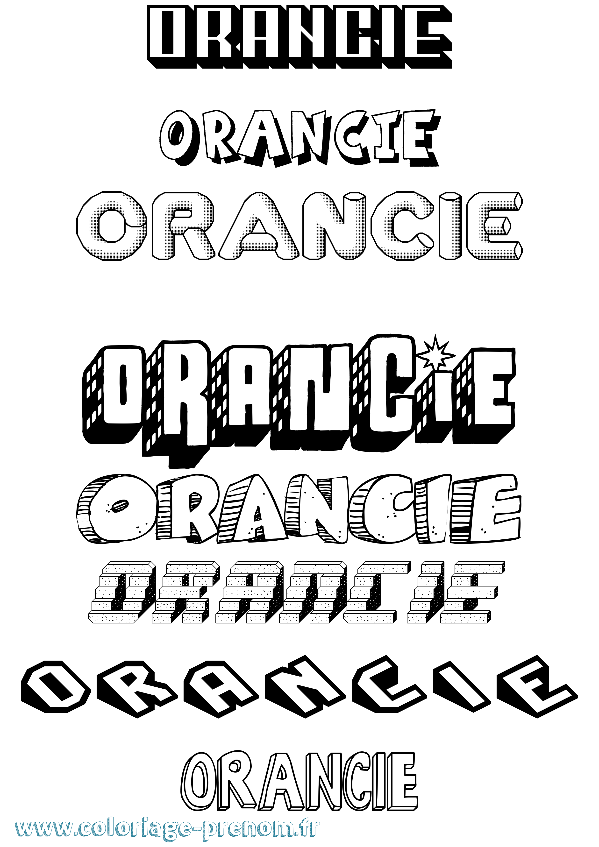 Coloriage Orancie Effet 3D Coloriage prénom Orancie Effet 3D