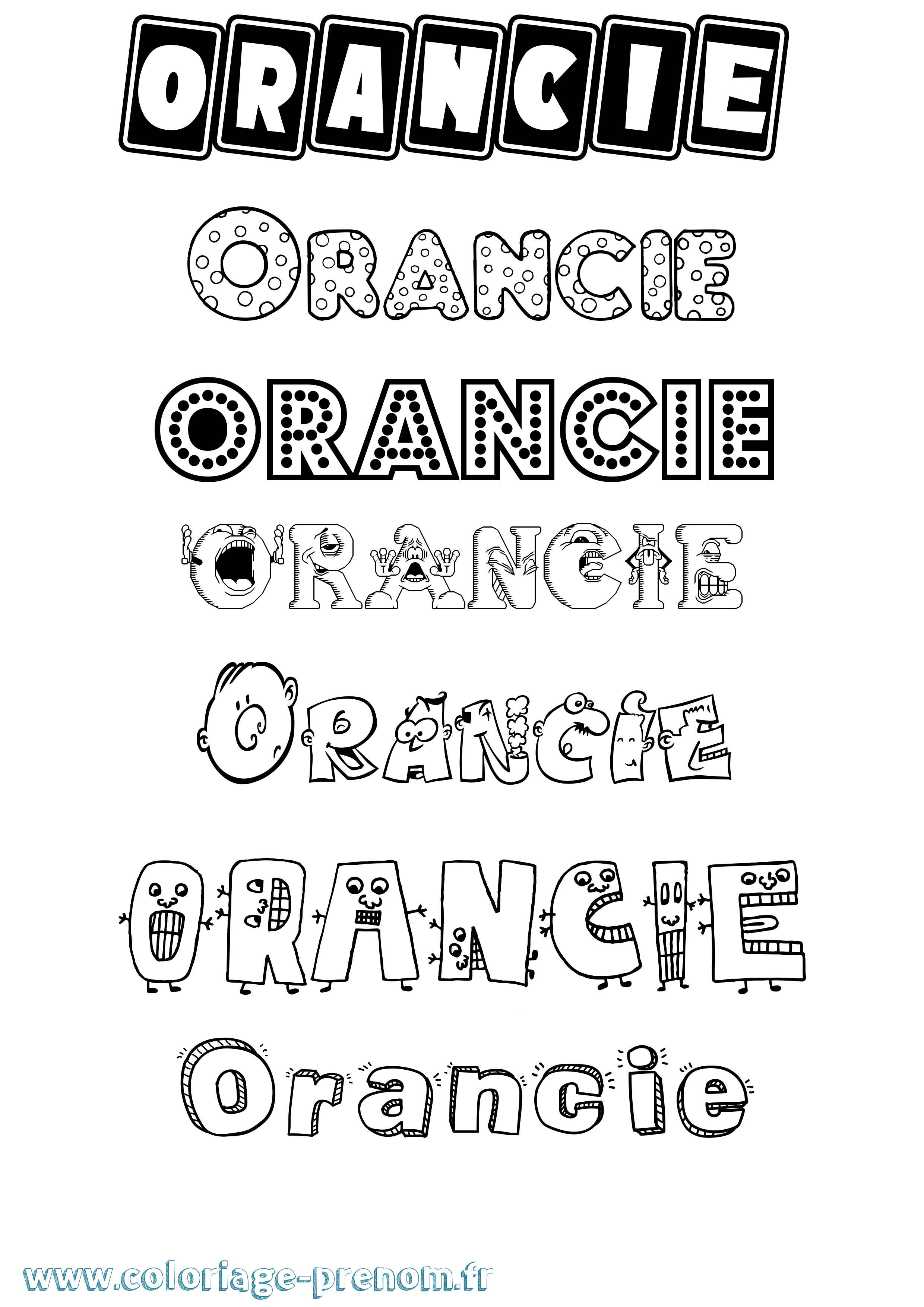 Coloriage Orancie Fun Coloriage prénom Orancie Fun