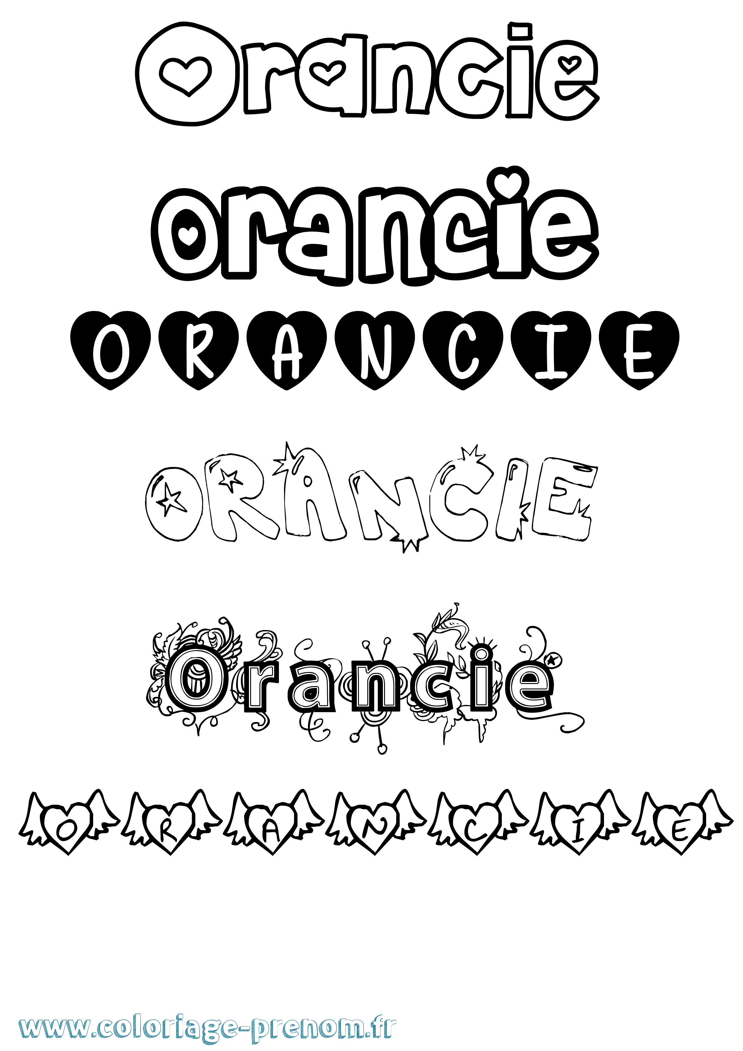 Coloriage Orancie Girly Coloriage prénom Orancie Girly