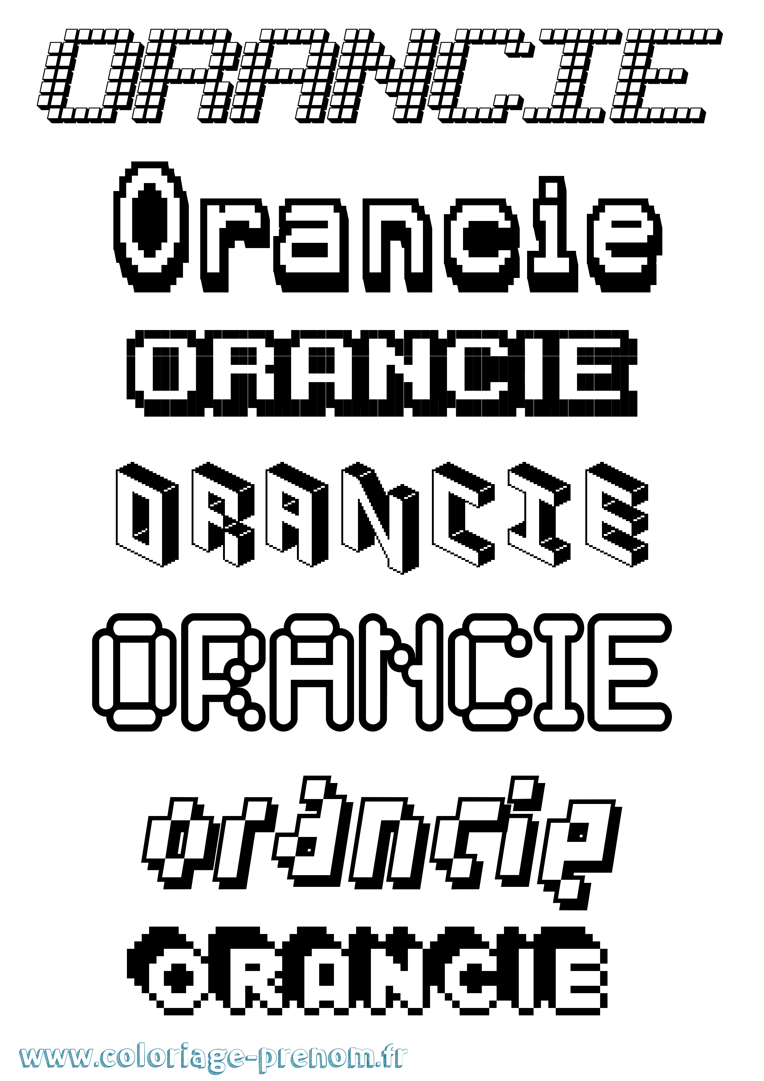 Coloriage Orancie Pixel Coloriage prénom Orancie Pixel