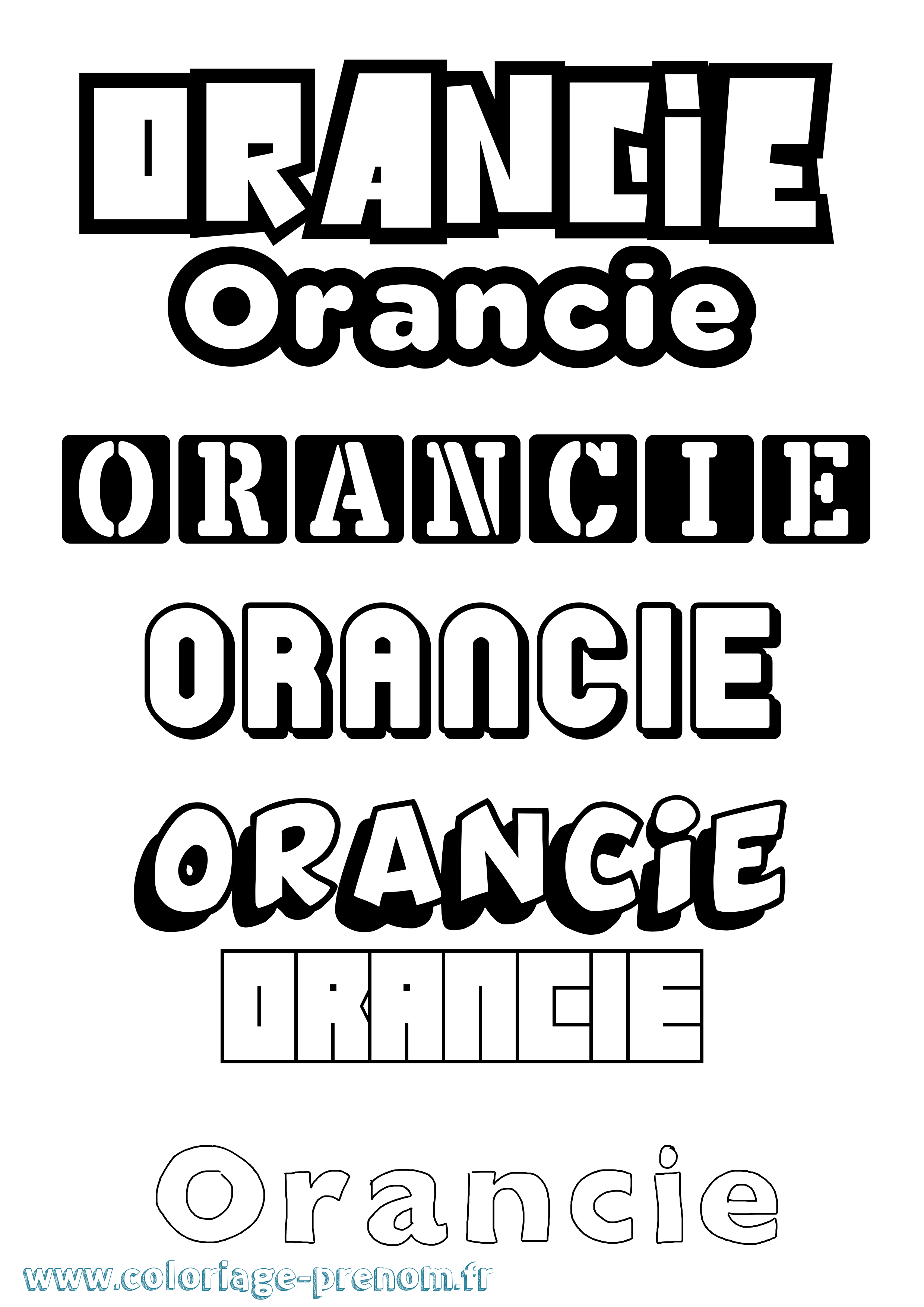 Coloriage Orancie Simple Coloriage prénom Orancie Simple