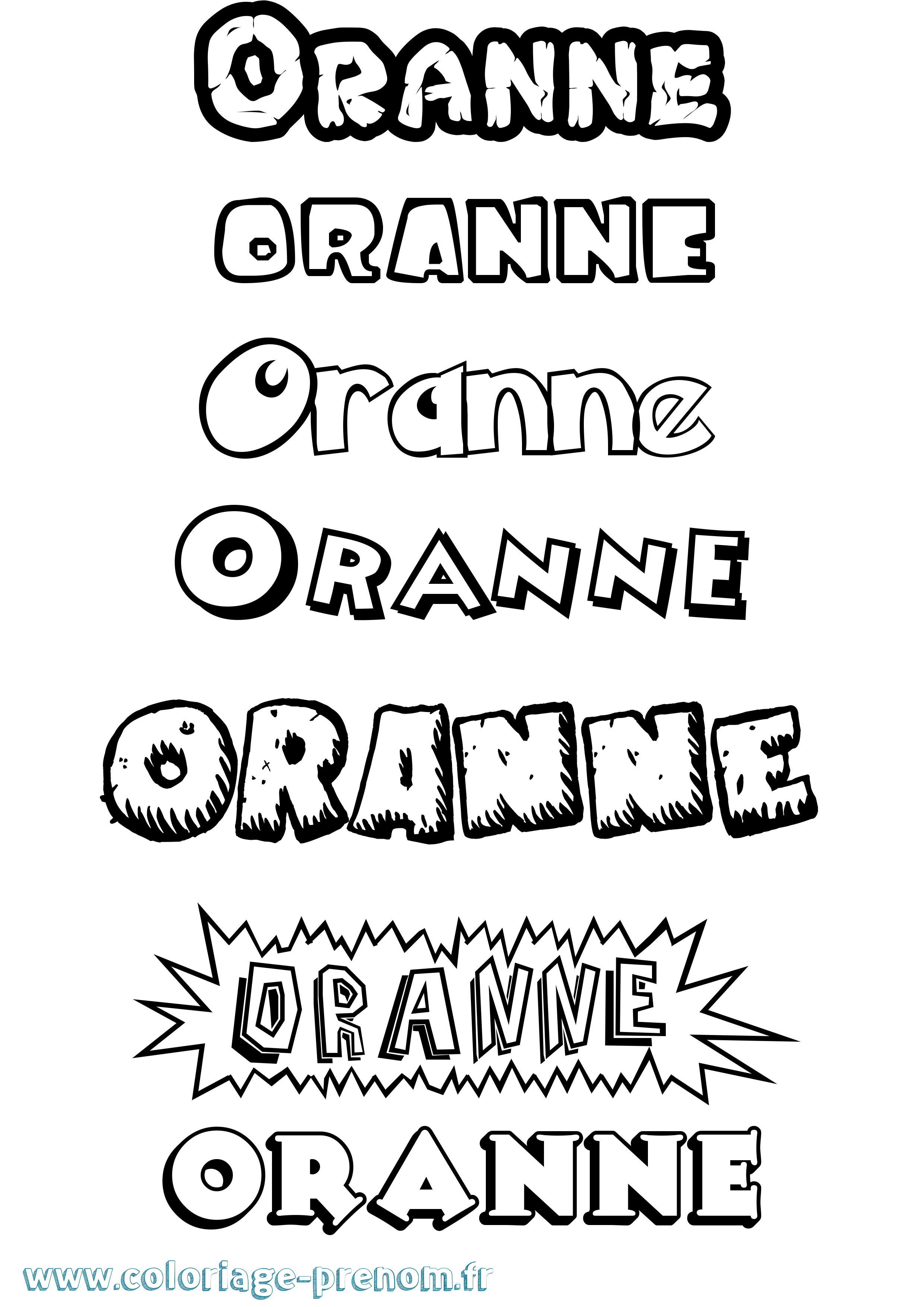 Coloriage Oranne Dessin Animé Coloriage prénom Oranne Dessin Animé