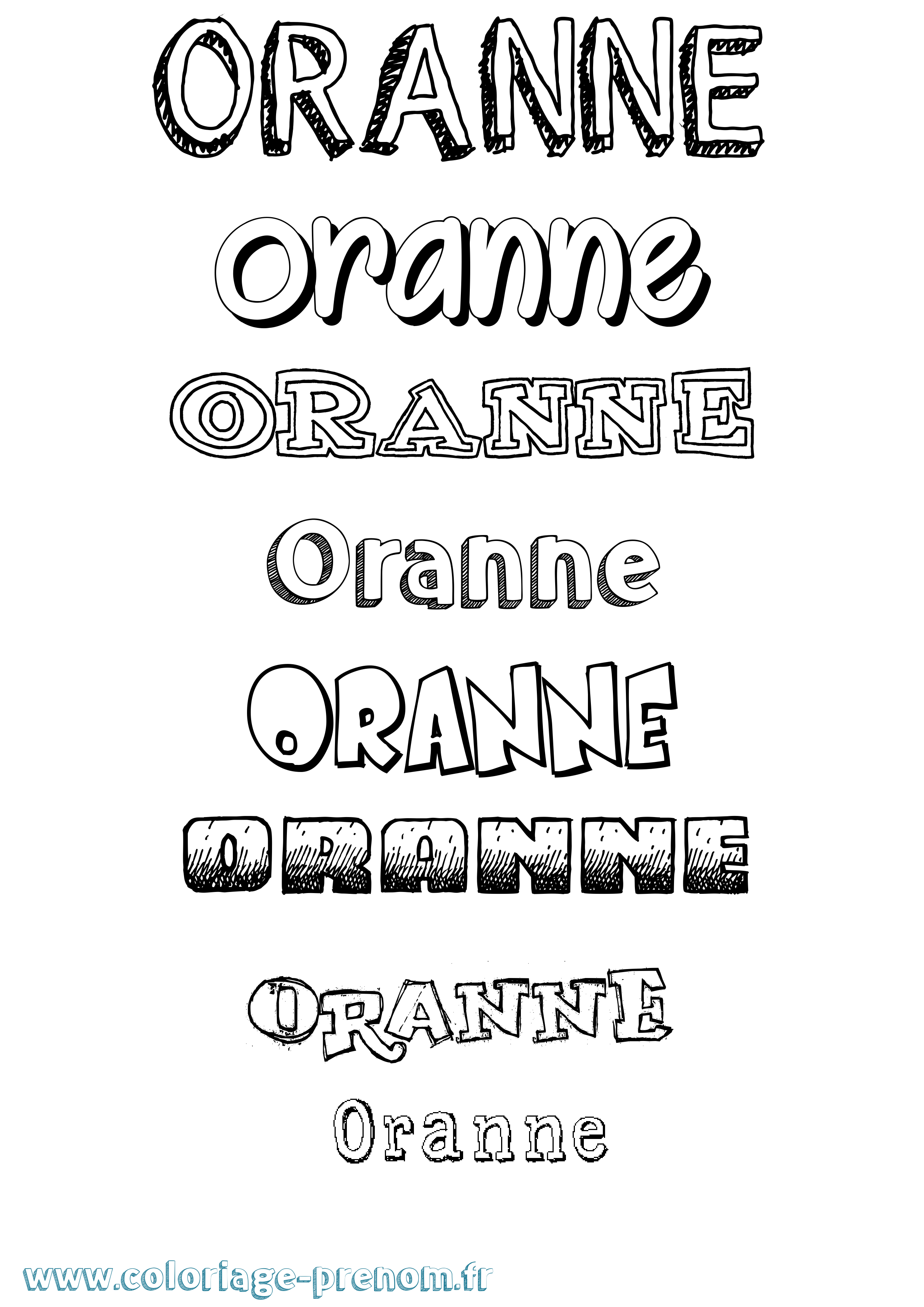 Coloriage Oranne Dessiné Coloriage prénom Oranne Dessiné