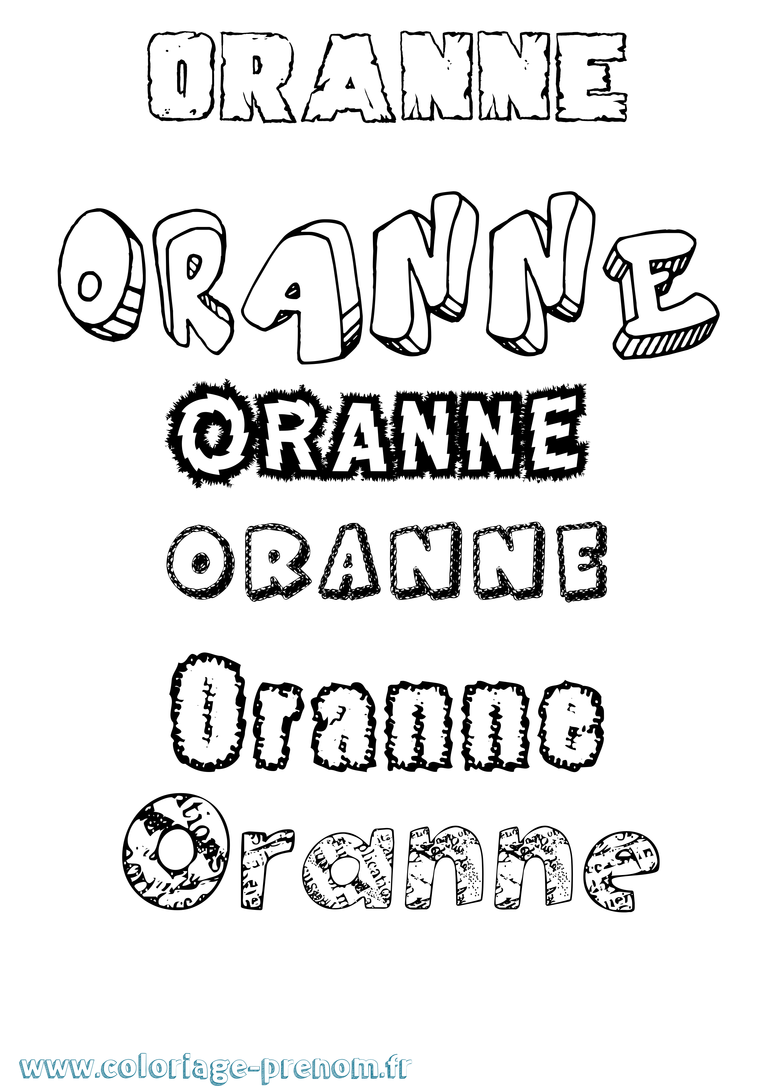 Coloriage Oranne Destructuré Coloriage prénom Oranne Destructuré