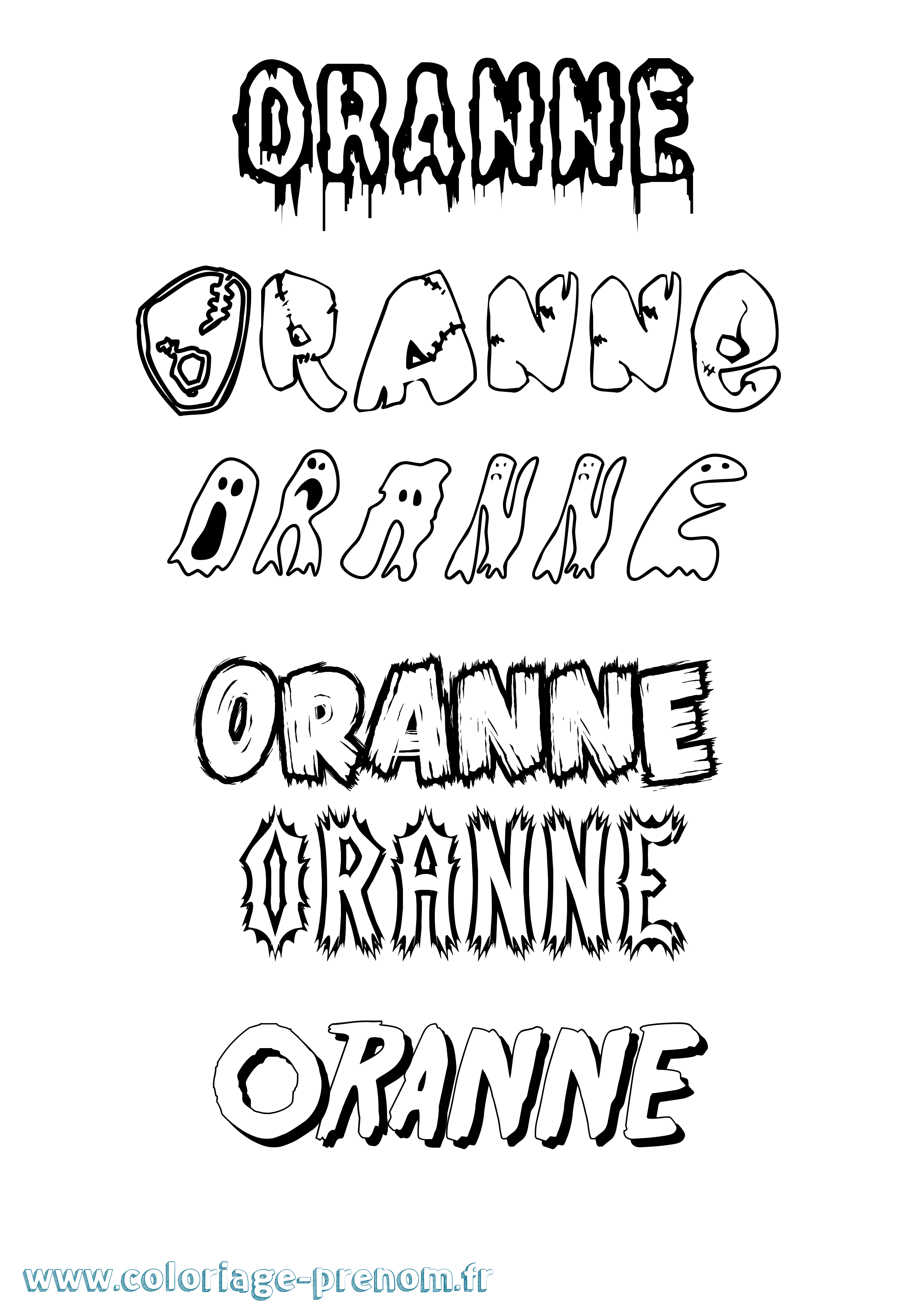 Coloriage Oranne Frisson Coloriage prénom Oranne Frisson