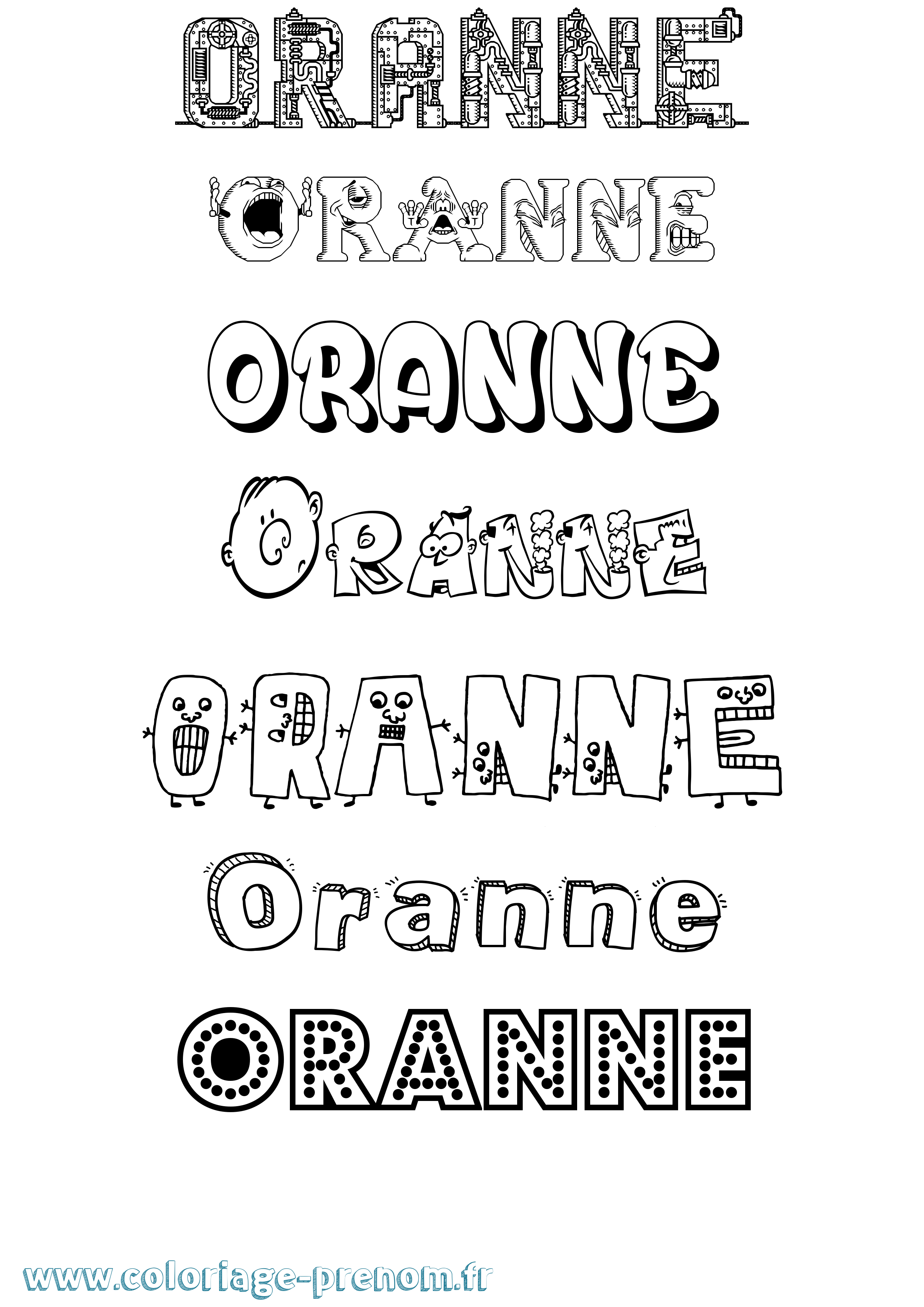 Coloriage Oranne Fun Coloriage prénom Oranne Fun