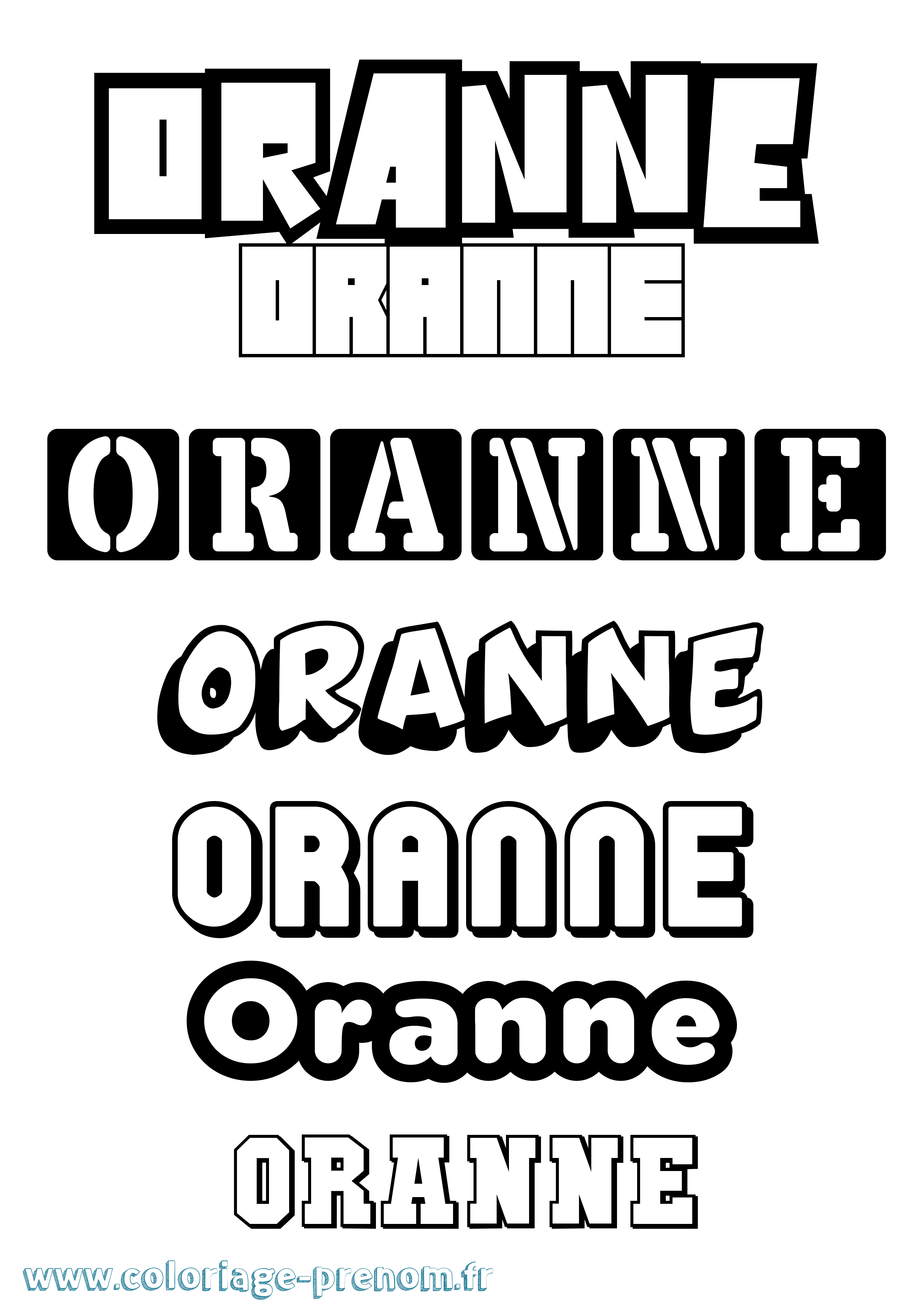 Coloriage Oranne Simple Coloriage prénom Oranne Simple