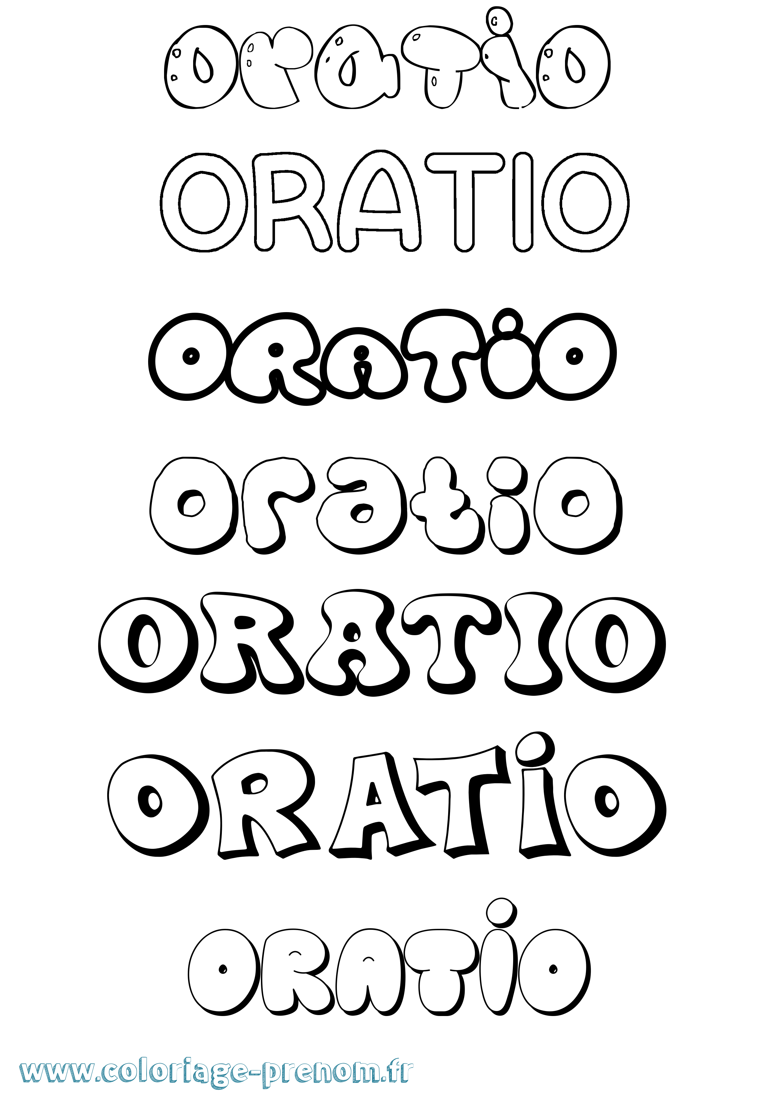 Coloriage Oratio Bubble Coloriage prénom Oratio Bubble