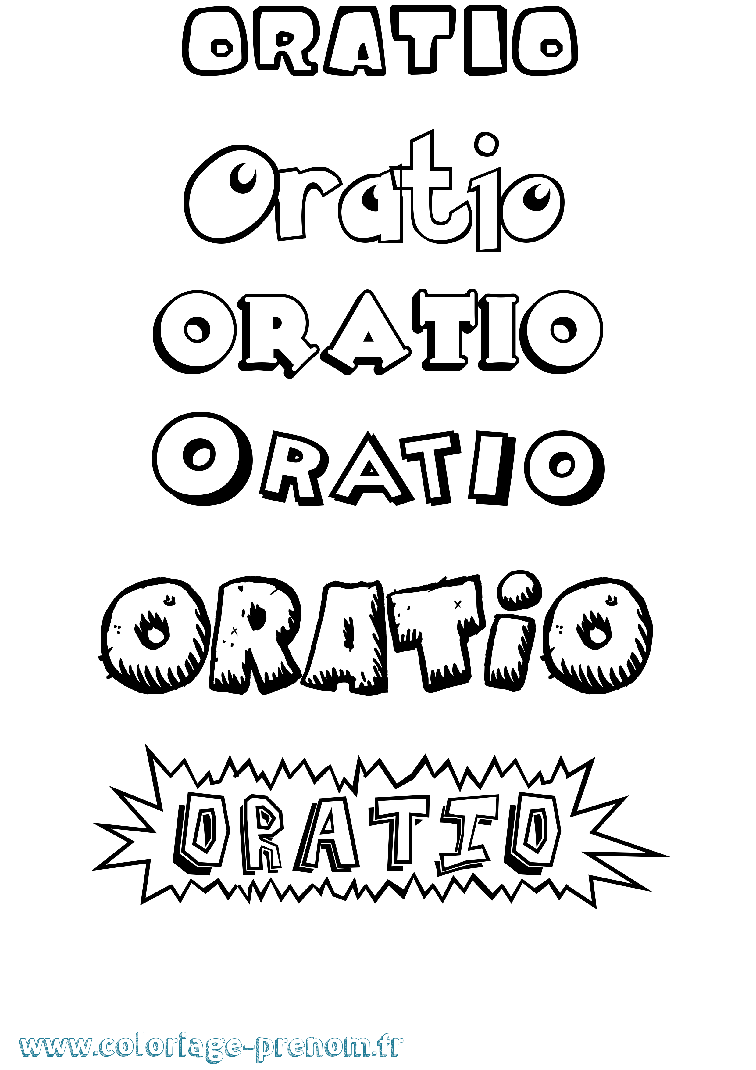 Coloriage Oratio Dessin Animé Coloriage prénom Oratio Dessin Animé