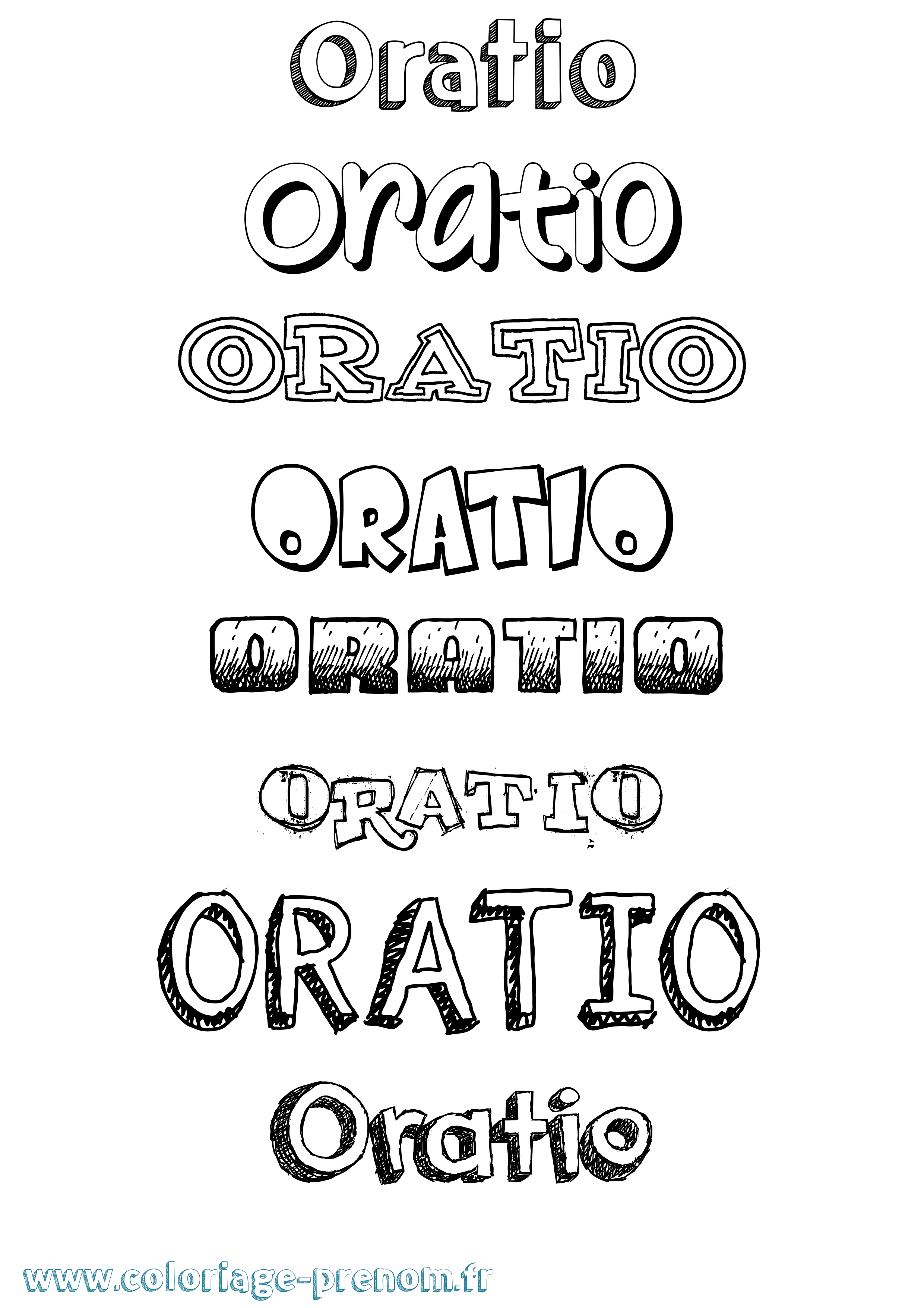 Coloriage Oratio Dessiné Coloriage prénom Oratio Dessiné