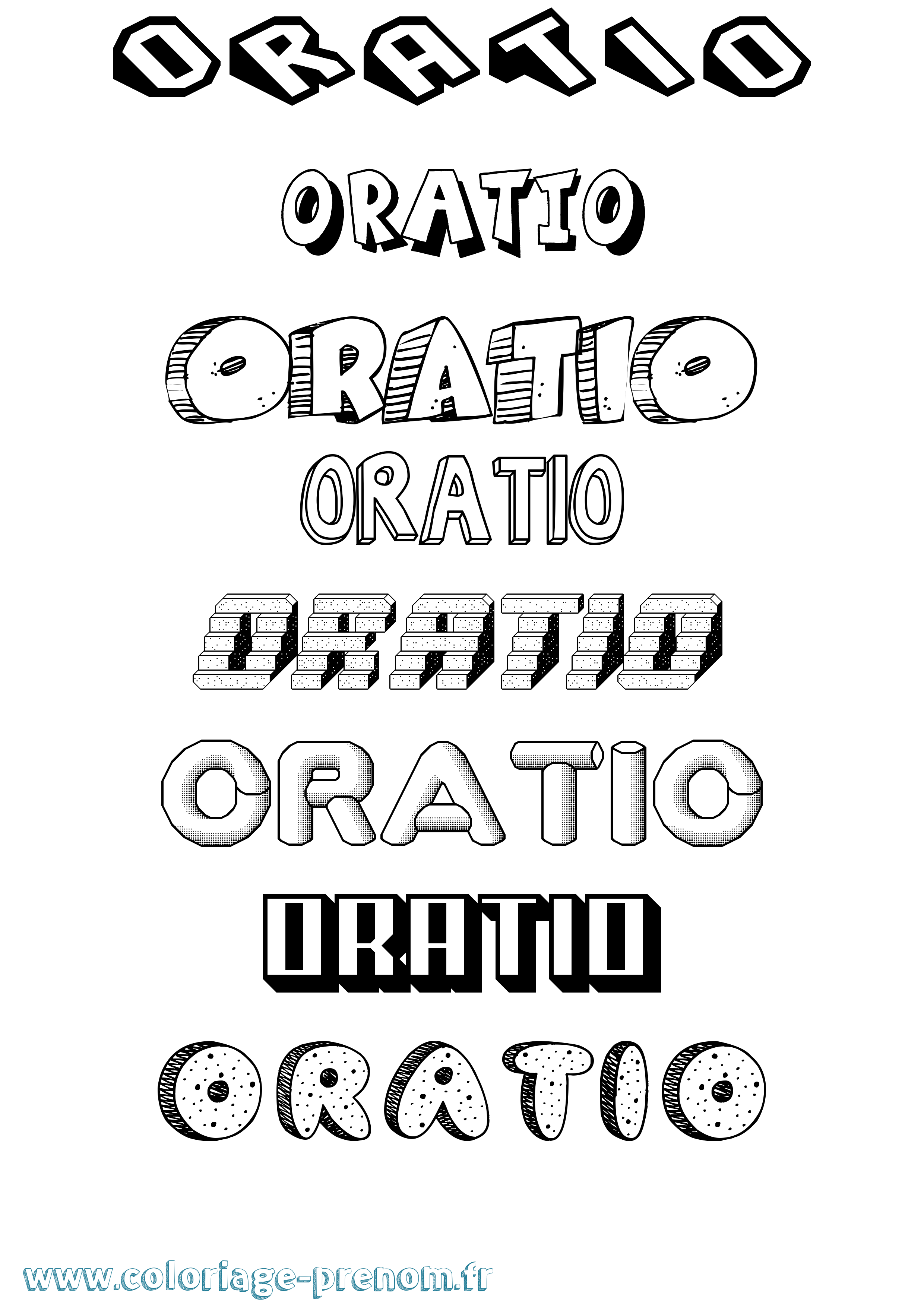 Coloriage Oratio Effet 3D Coloriage prénom Oratio Effet 3D