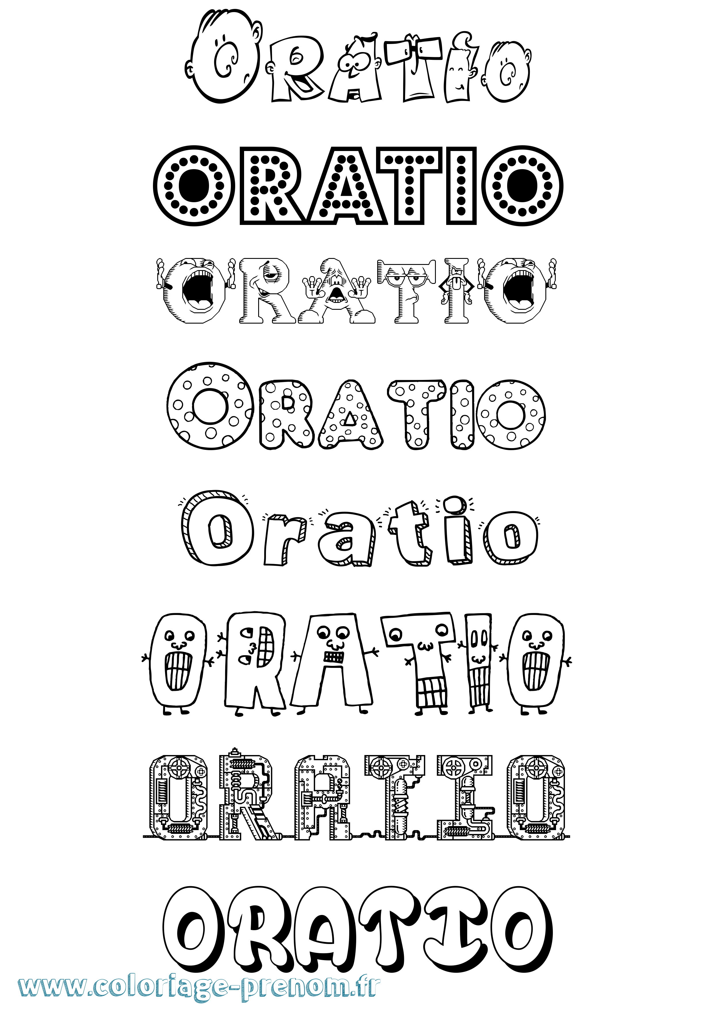 Coloriage Oratio Fun Coloriage prénom Oratio Fun