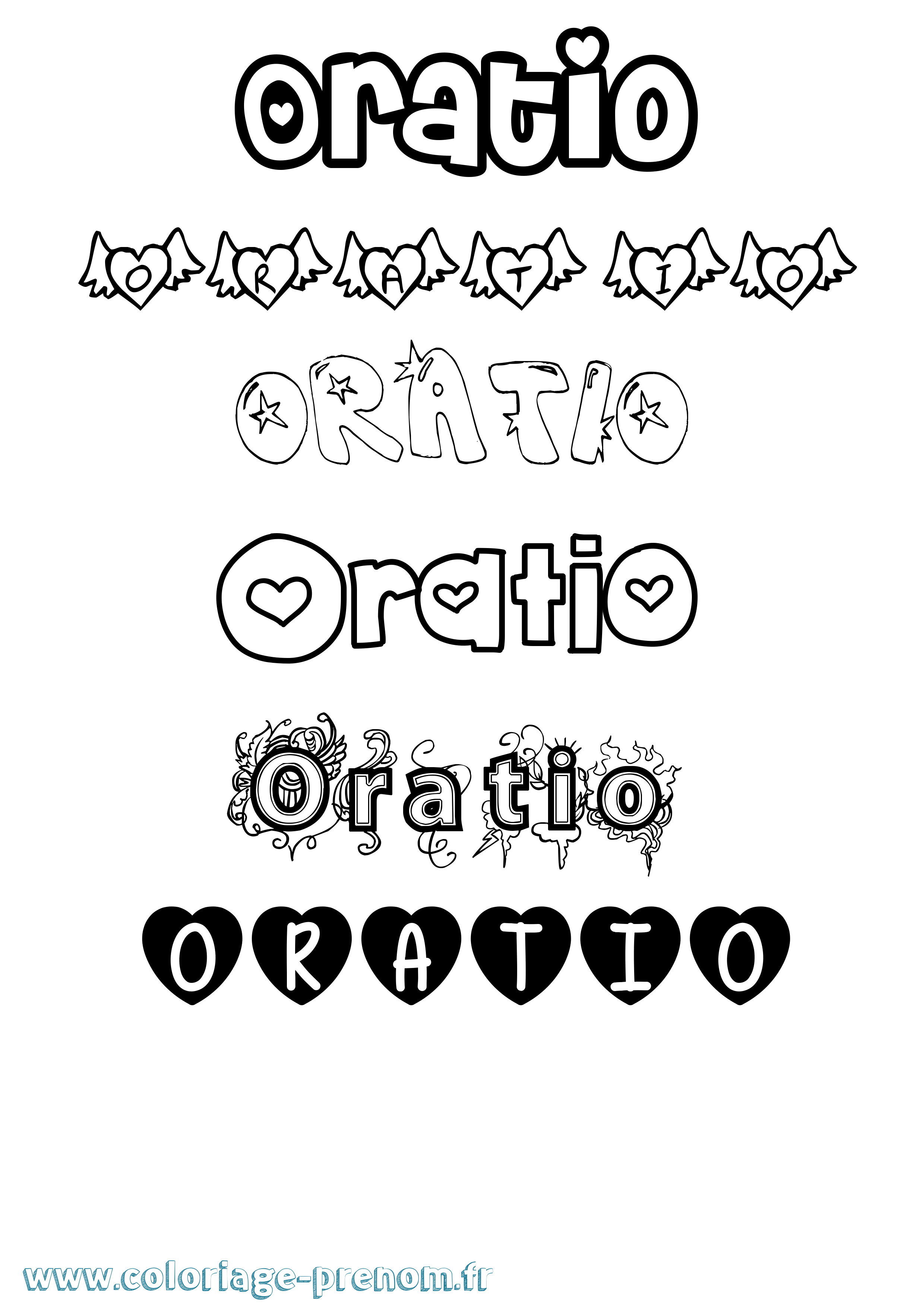 Coloriage Oratio Girly Coloriage prénom Oratio Girly