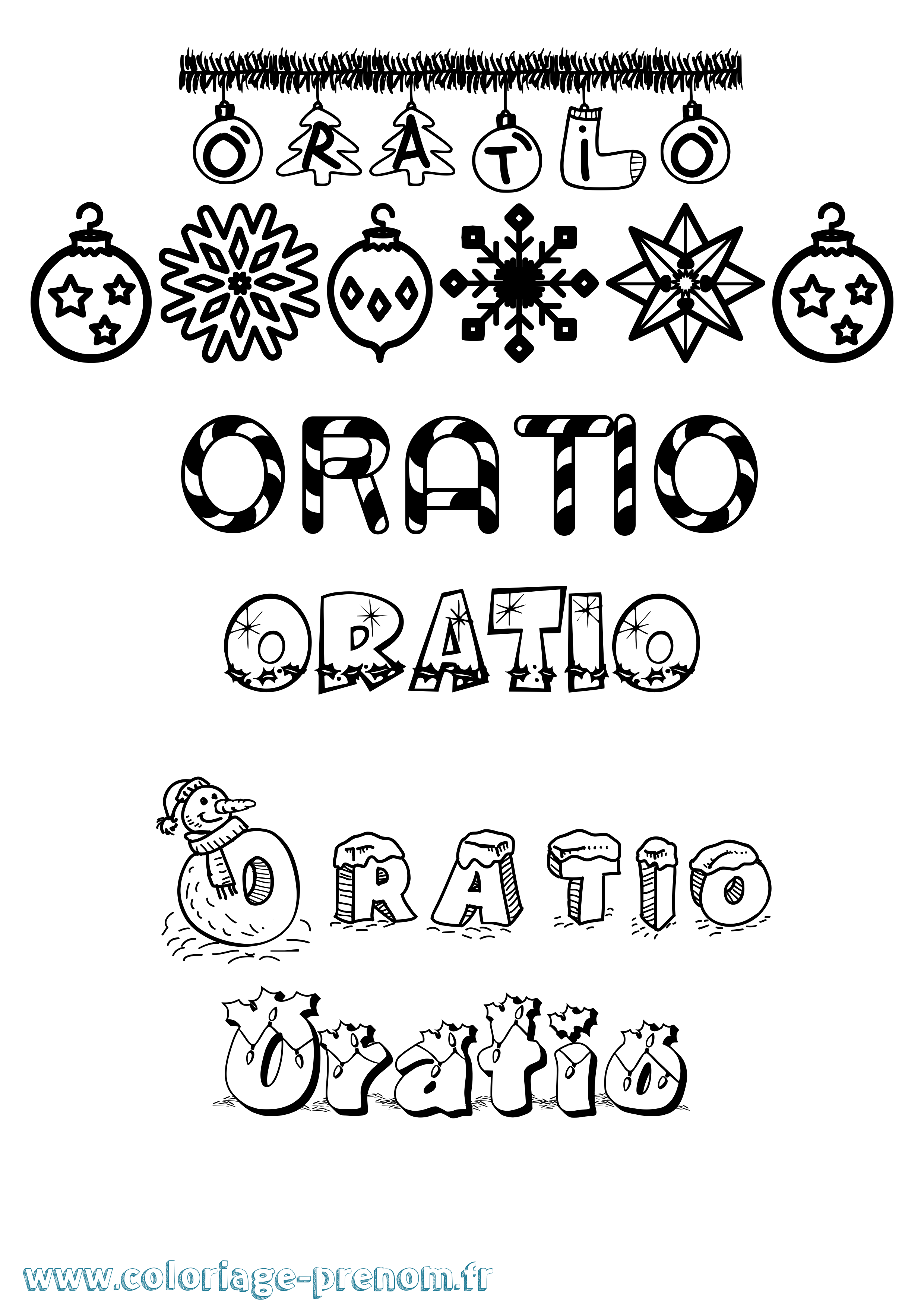 Coloriage Oratio Noël Coloriage prénom Oratio Noël