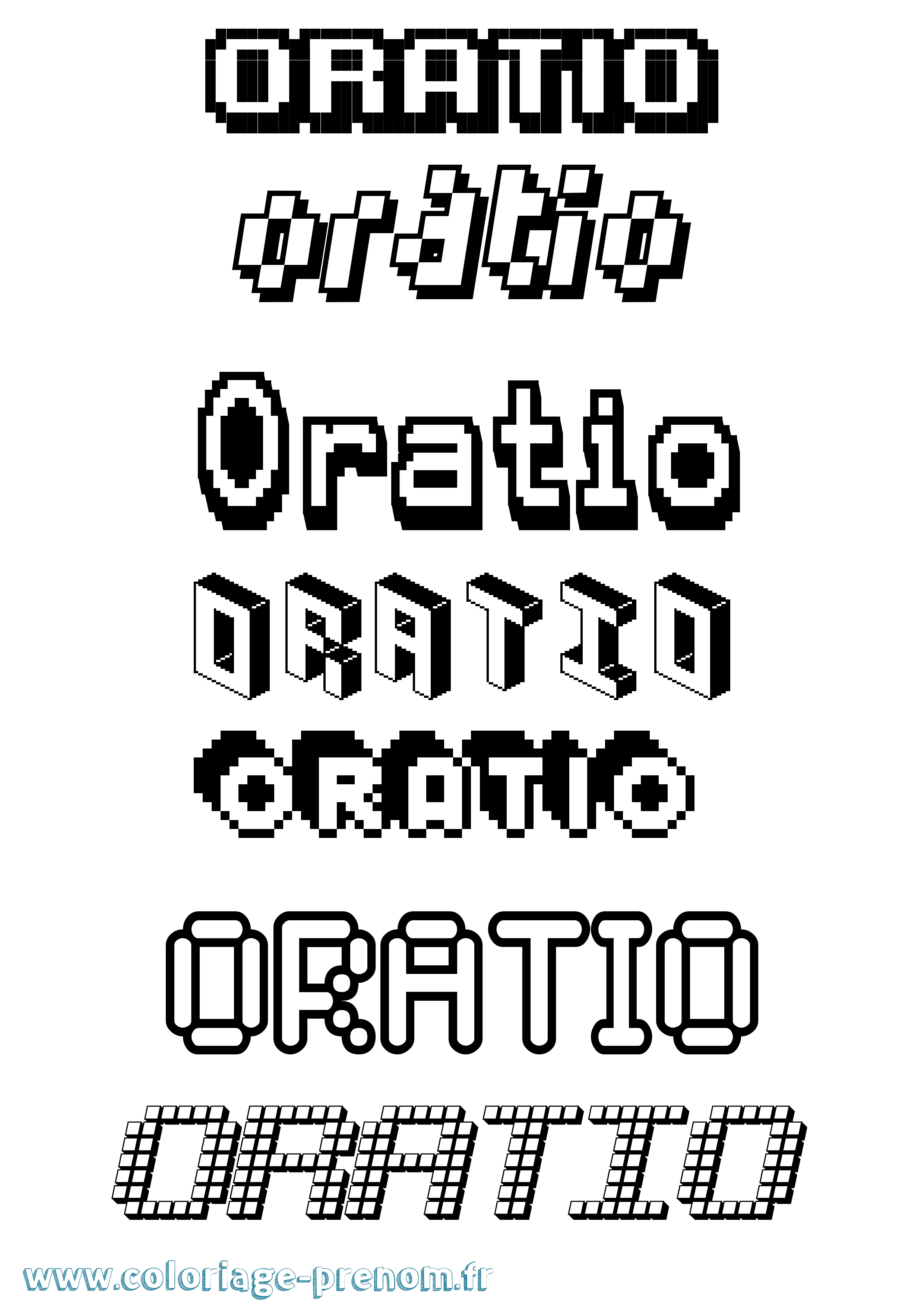Coloriage Oratio Pixel Coloriage prénom Oratio Pixel