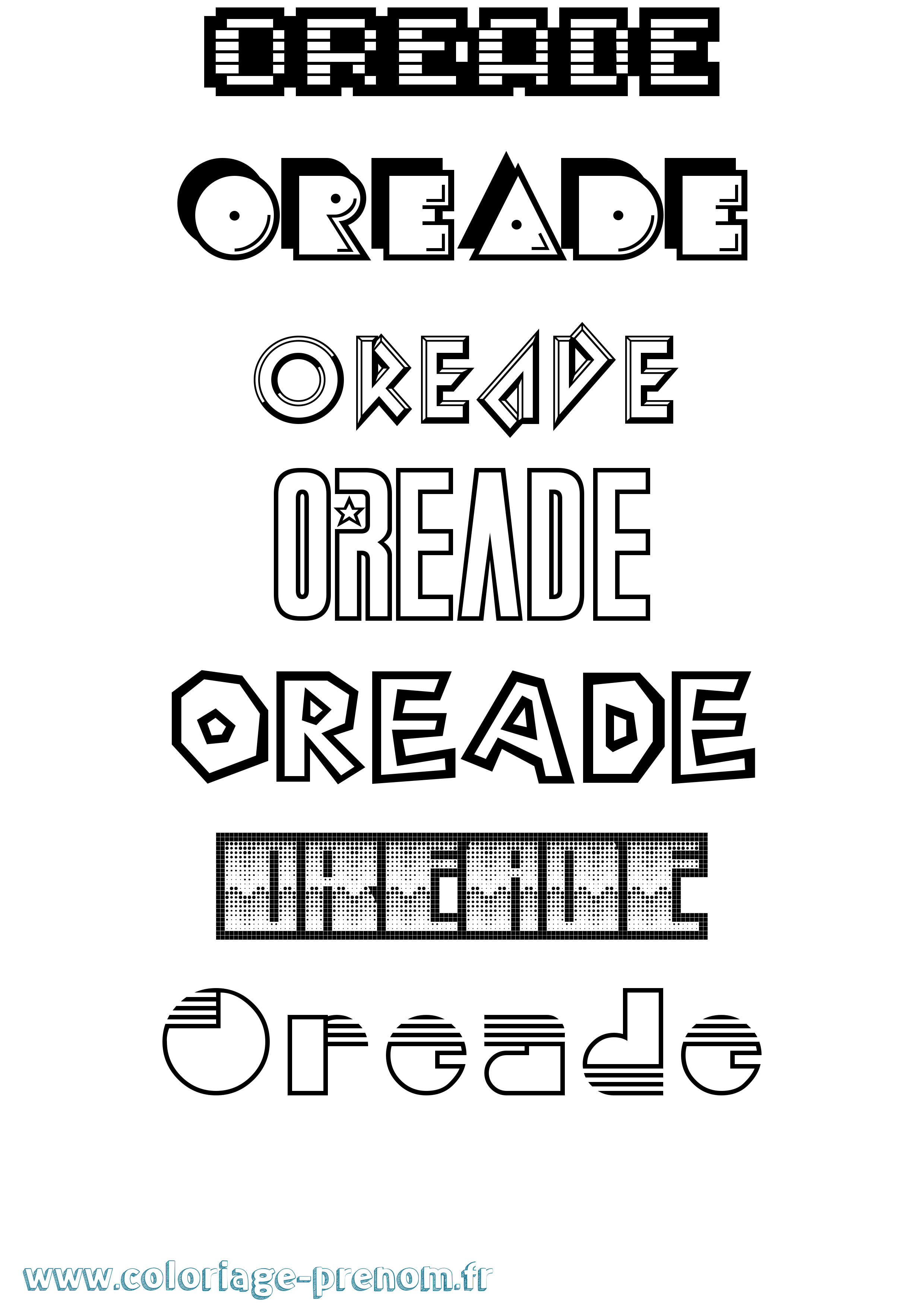 Coloriage Oreade Jeux Vidéos Coloriage prénom Oreade Jeux Vidéos