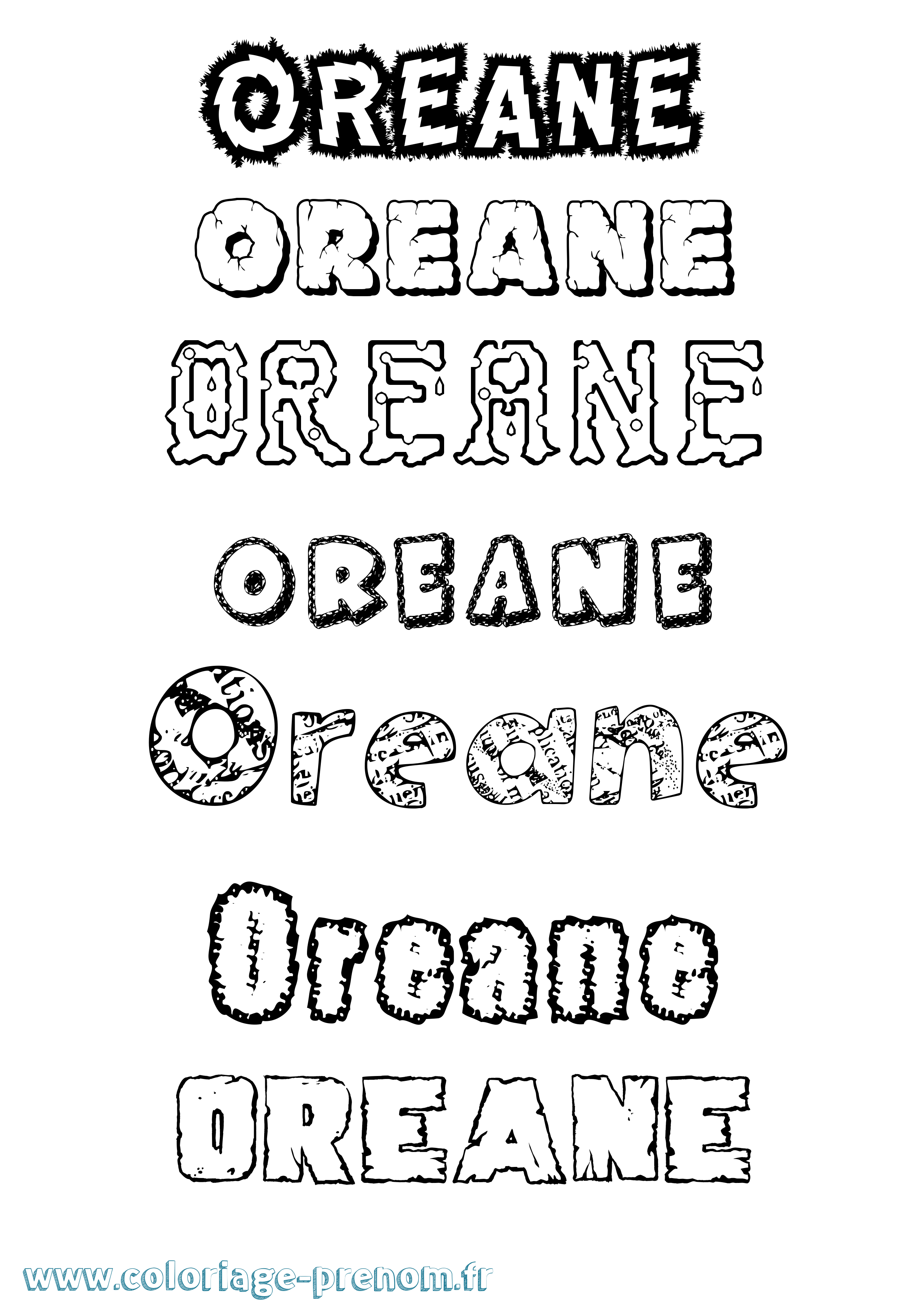 Coloriage Oreane Destructuré Coloriage prénom Oreane Destructuré