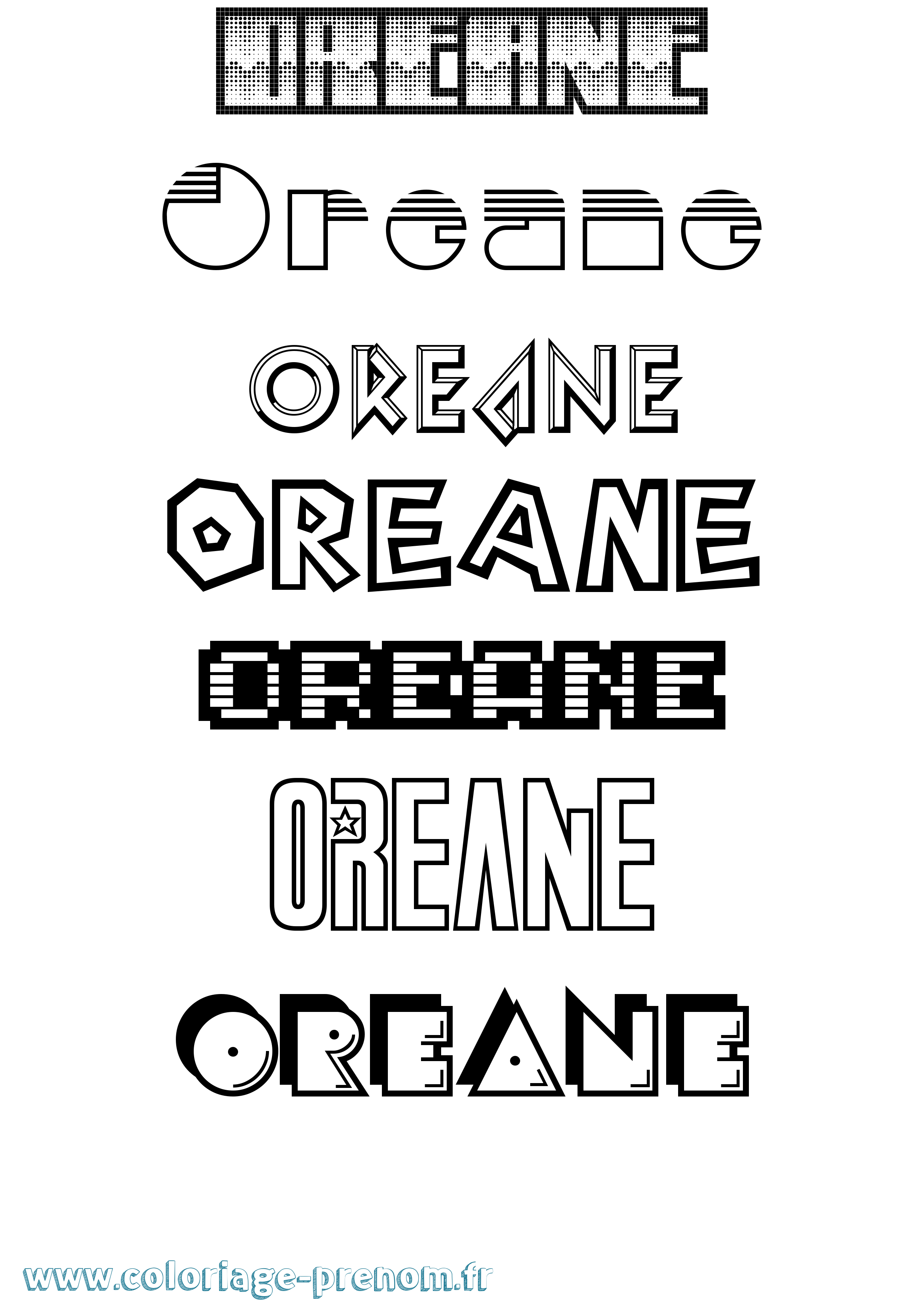 Coloriage Oreane Jeux Vidéos Coloriage prénom Oreane Jeux Vidéos