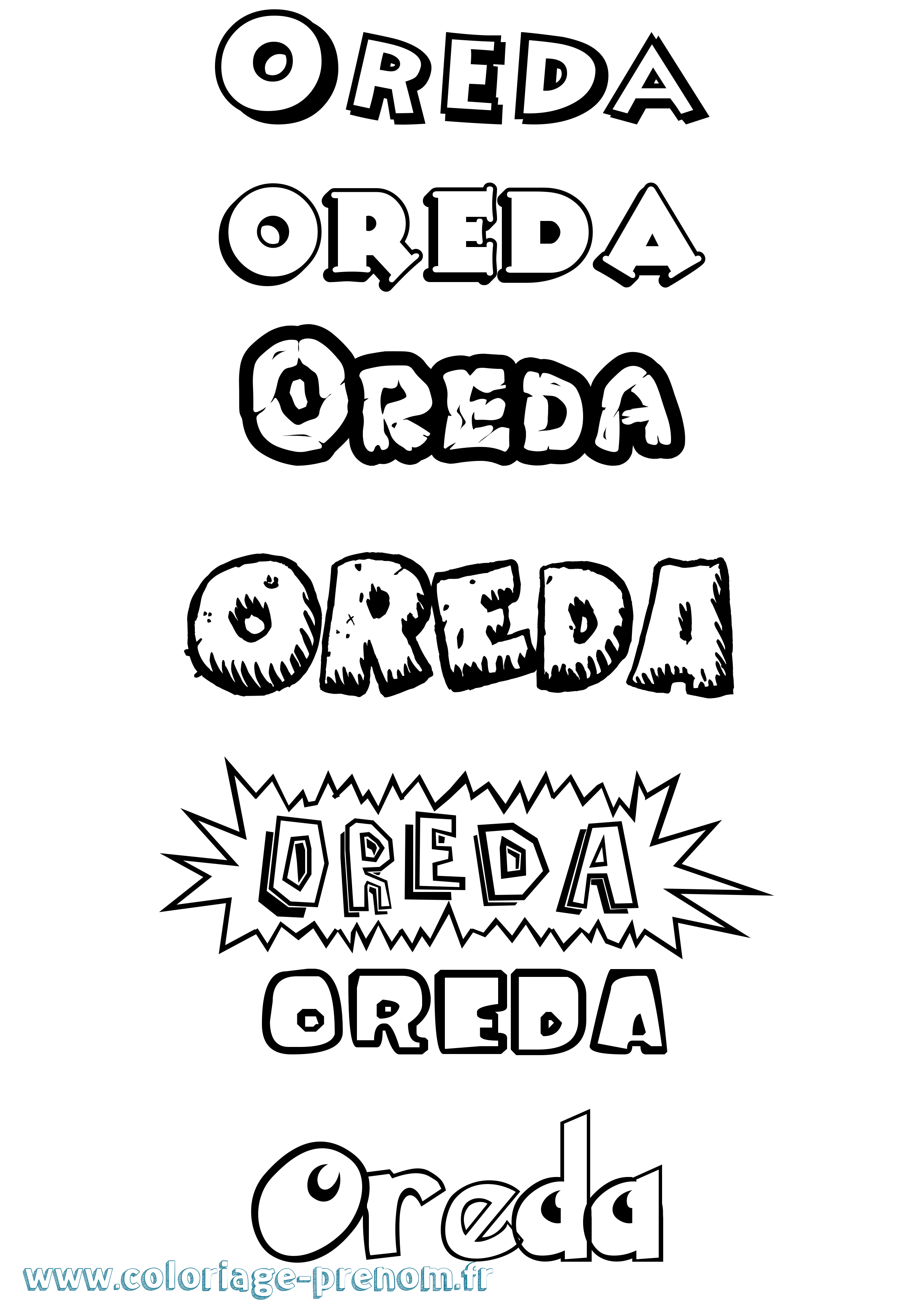 Coloriage Oreda Dessin Animé Coloriage prénom Oreda Dessin Animé