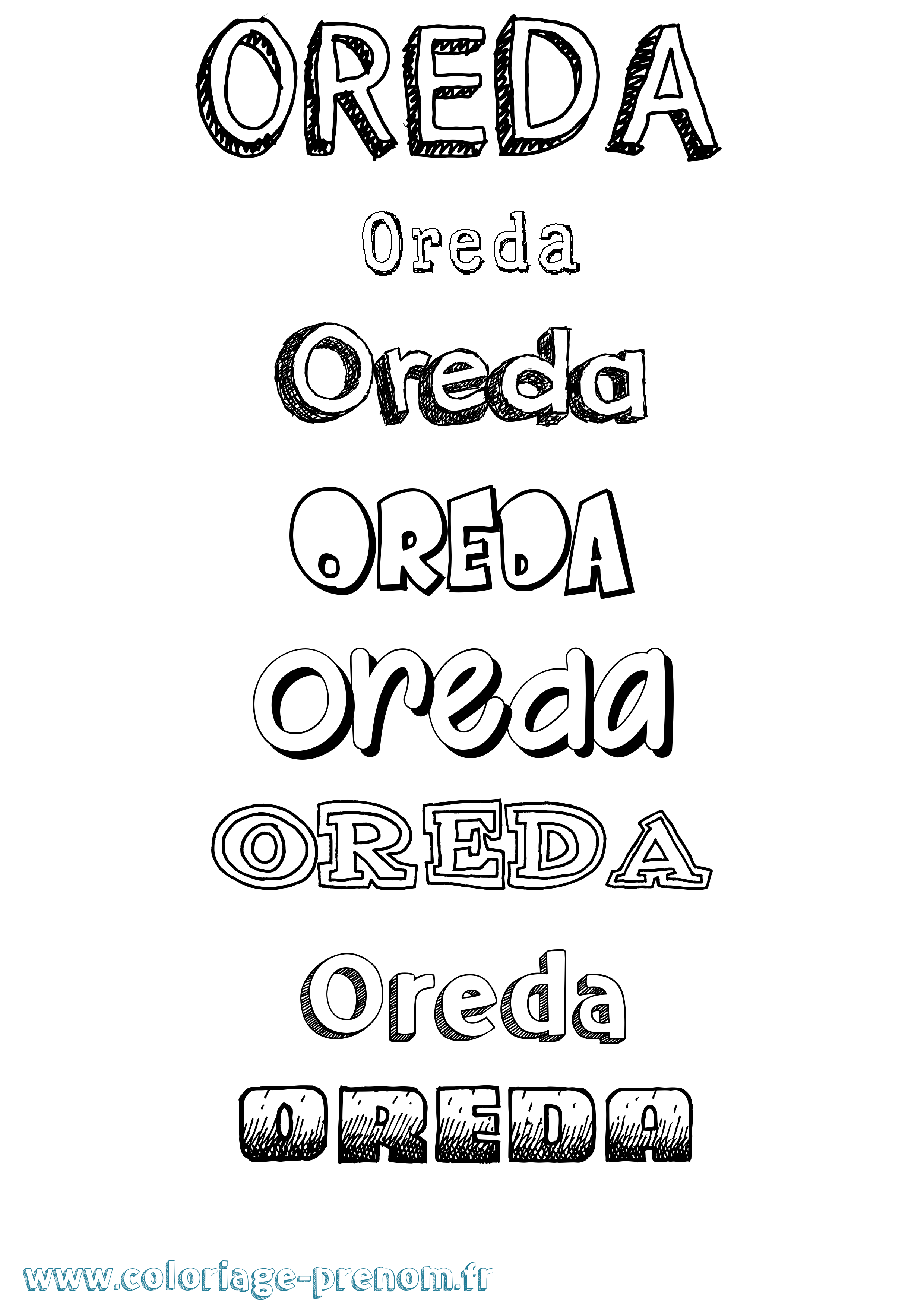 Coloriage Oreda Dessiné Coloriage prénom Oreda Dessiné