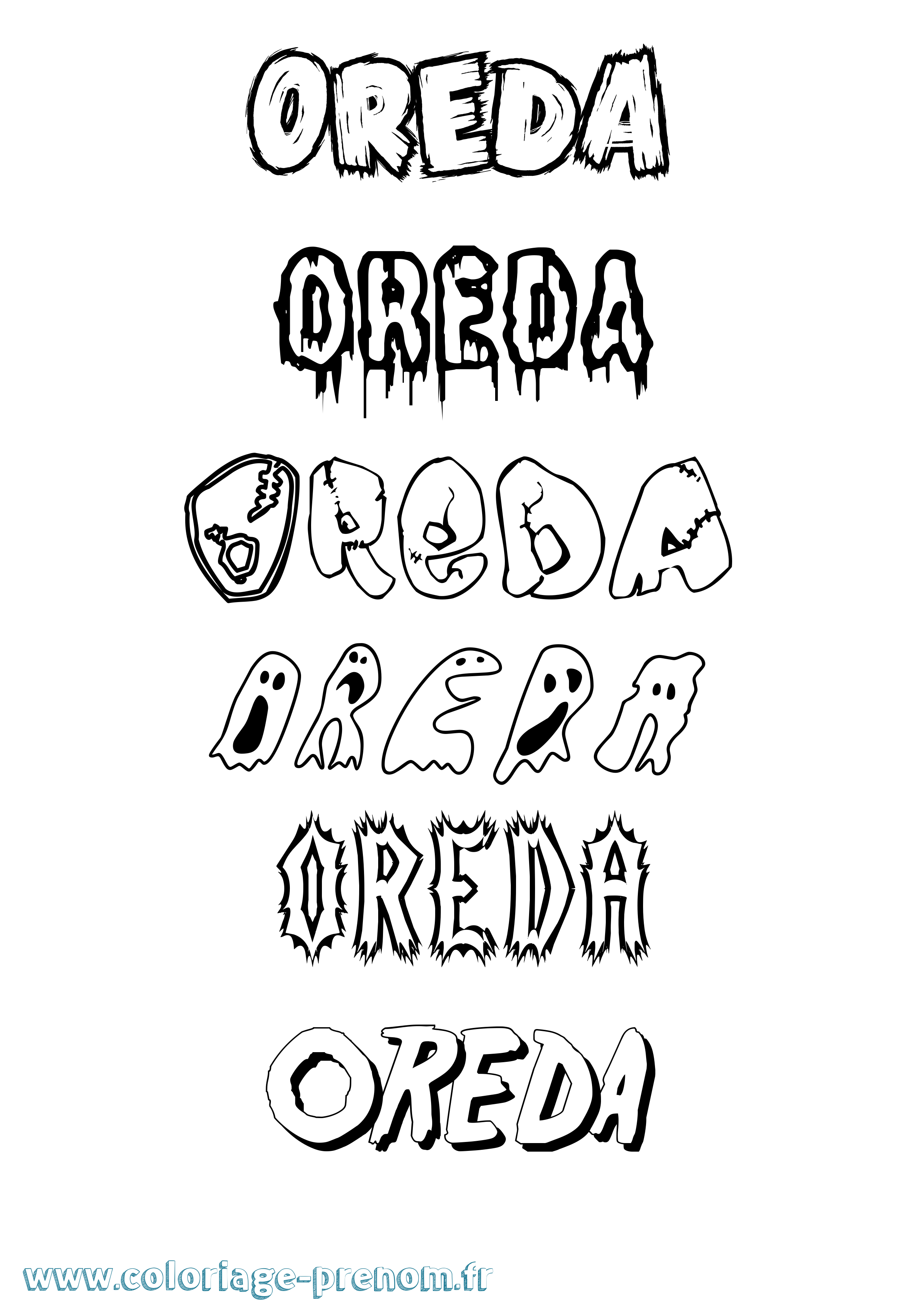 Coloriage Oreda Frisson Coloriage prénom Oreda Frisson