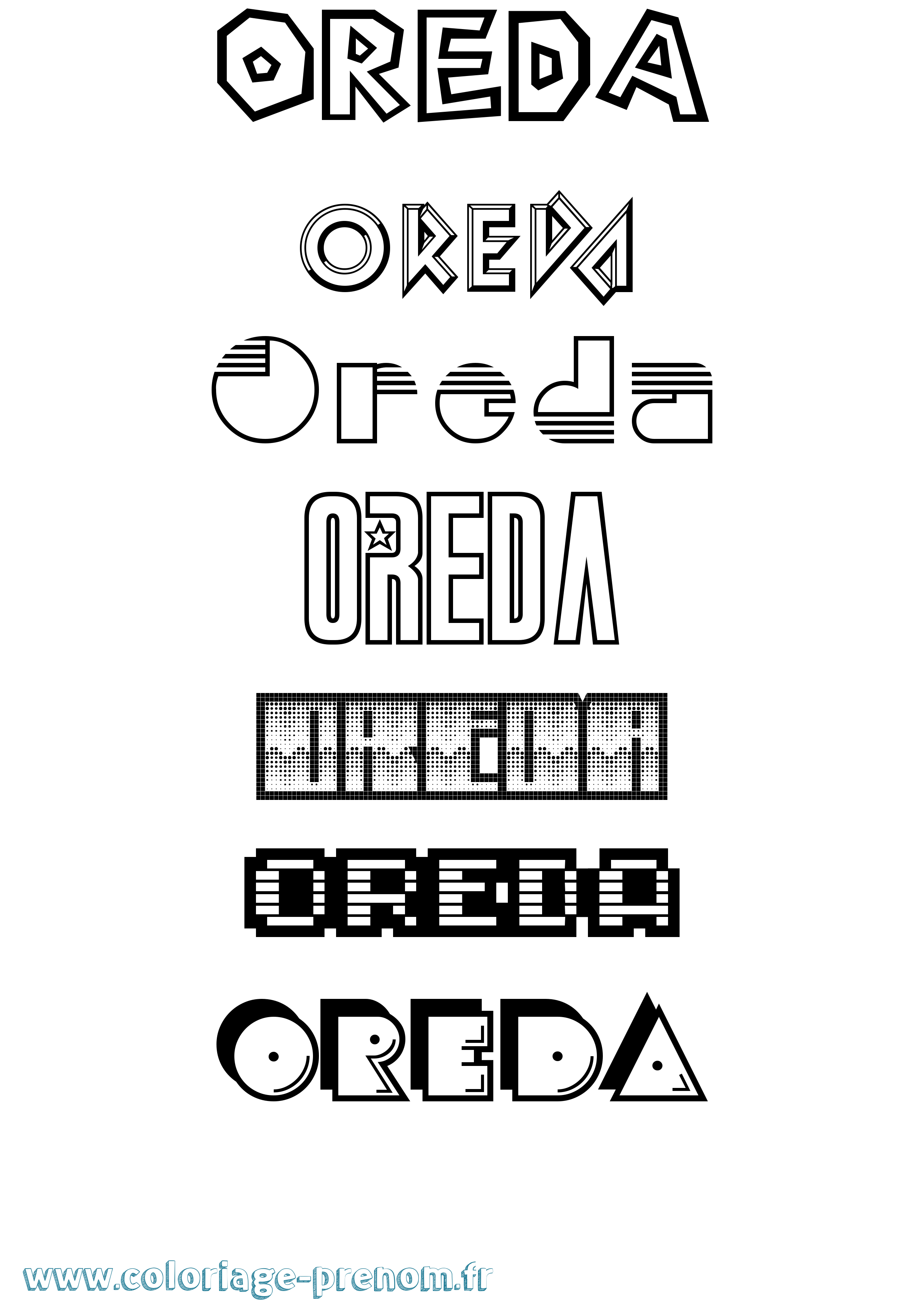 Coloriage Oreda Jeux Vidéos Coloriage prénom Oreda Jeux Vidéos