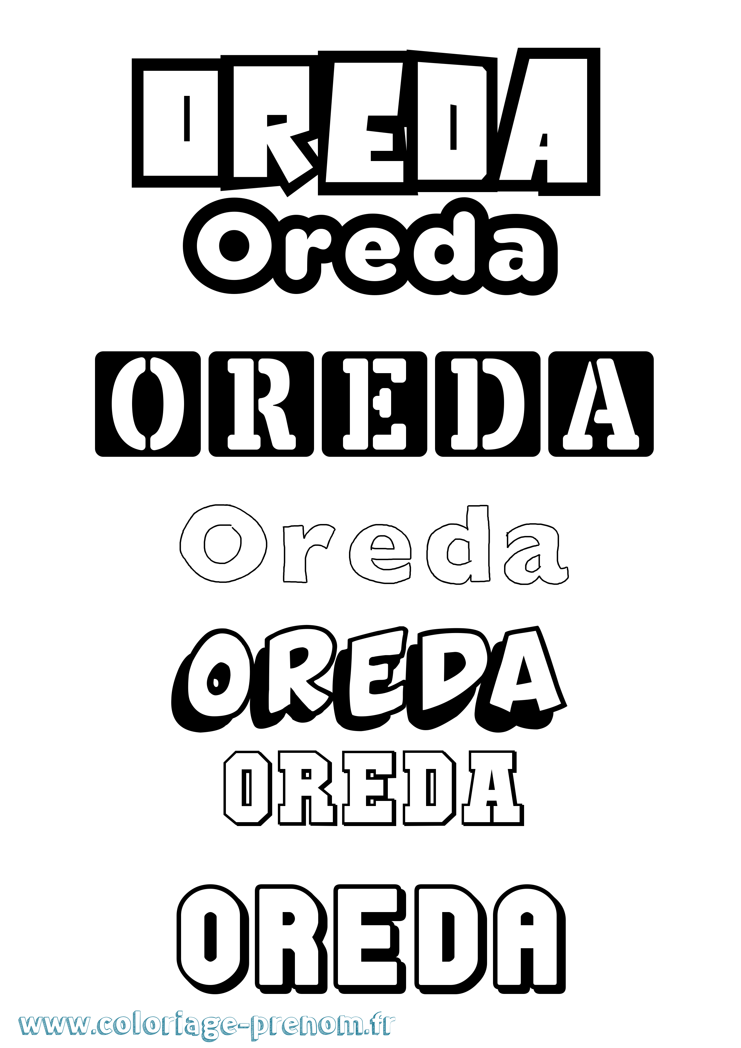 Coloriage Oreda Simple Coloriage prénom Oreda Simple