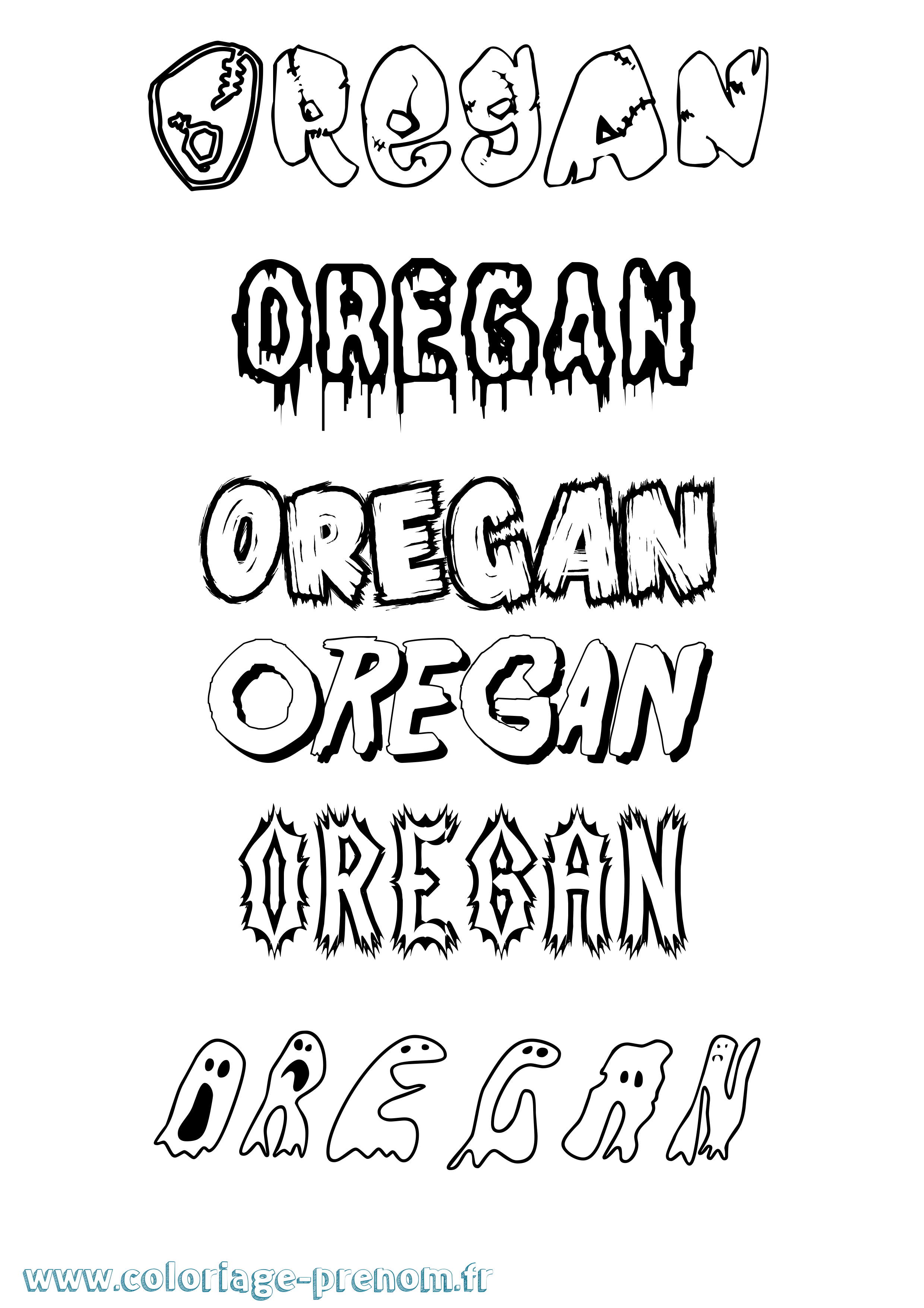 Coloriage Oregan Frisson Coloriage prénom Oregan Frisson