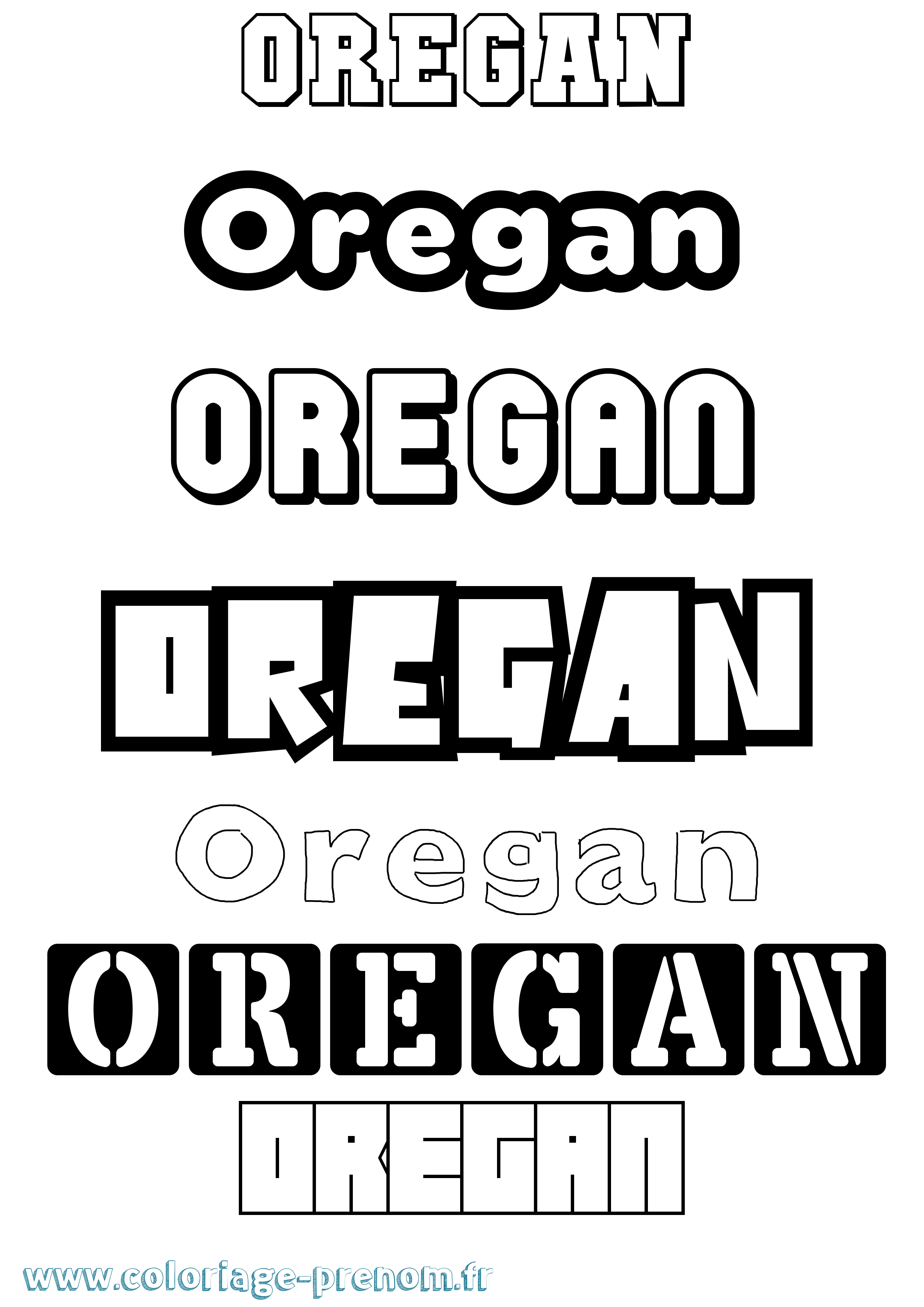 Coloriage Oregan Simple Coloriage prénom Oregan Simple