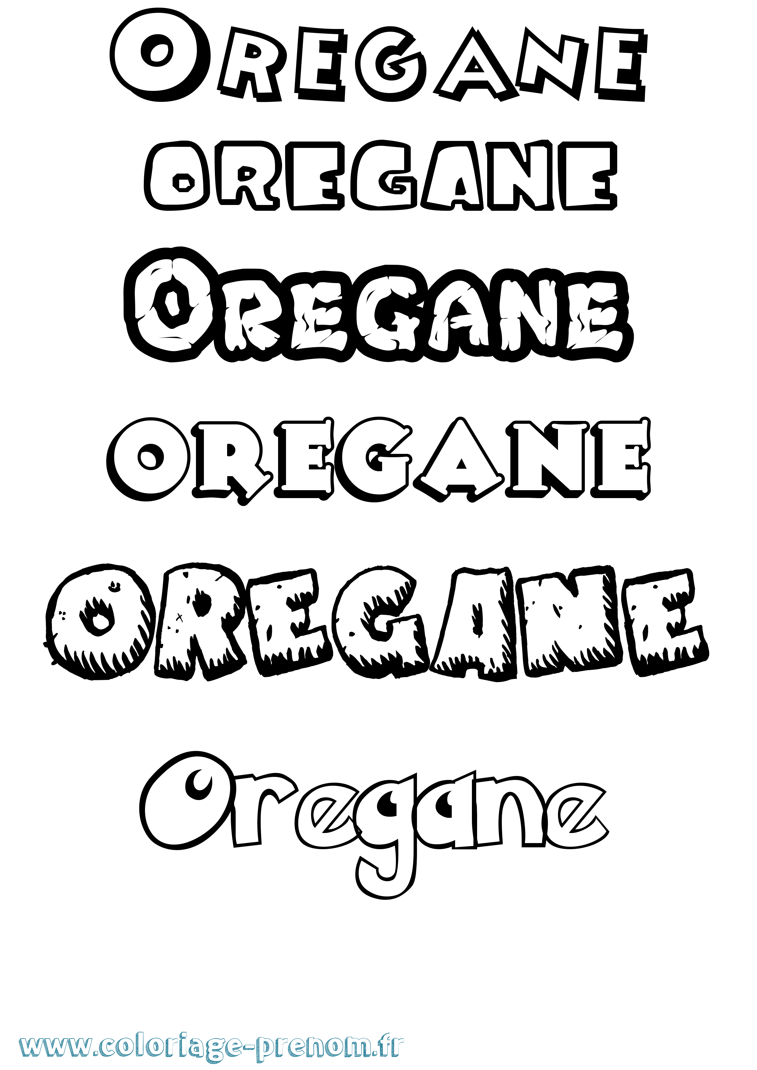 Coloriage Oregane Dessin Animé Coloriage prénom Oregane Dessin Animé