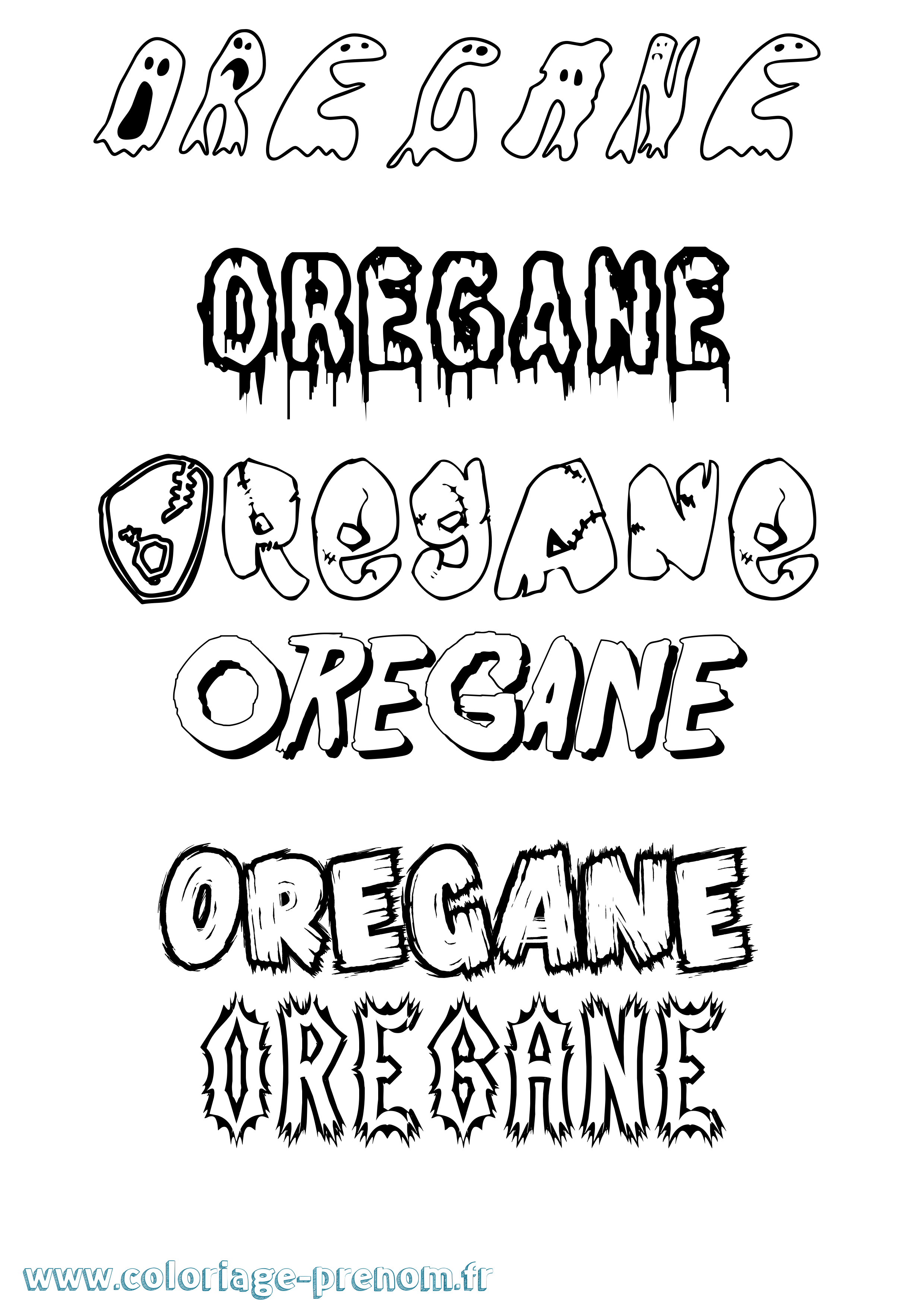Coloriage Oregane Frisson Coloriage prénom Oregane Frisson