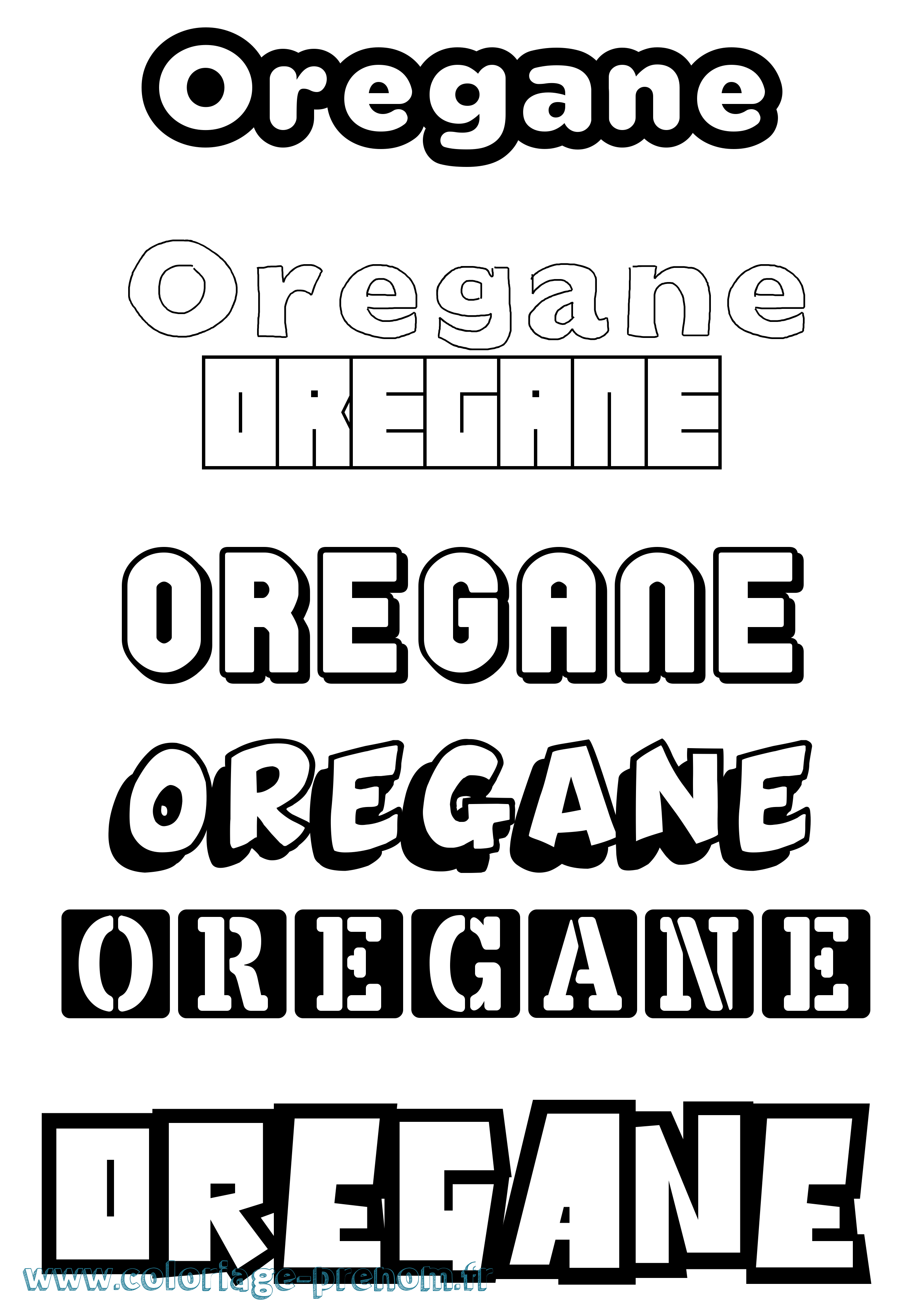 Coloriage Oregane Simple Coloriage prénom Oregane Simple