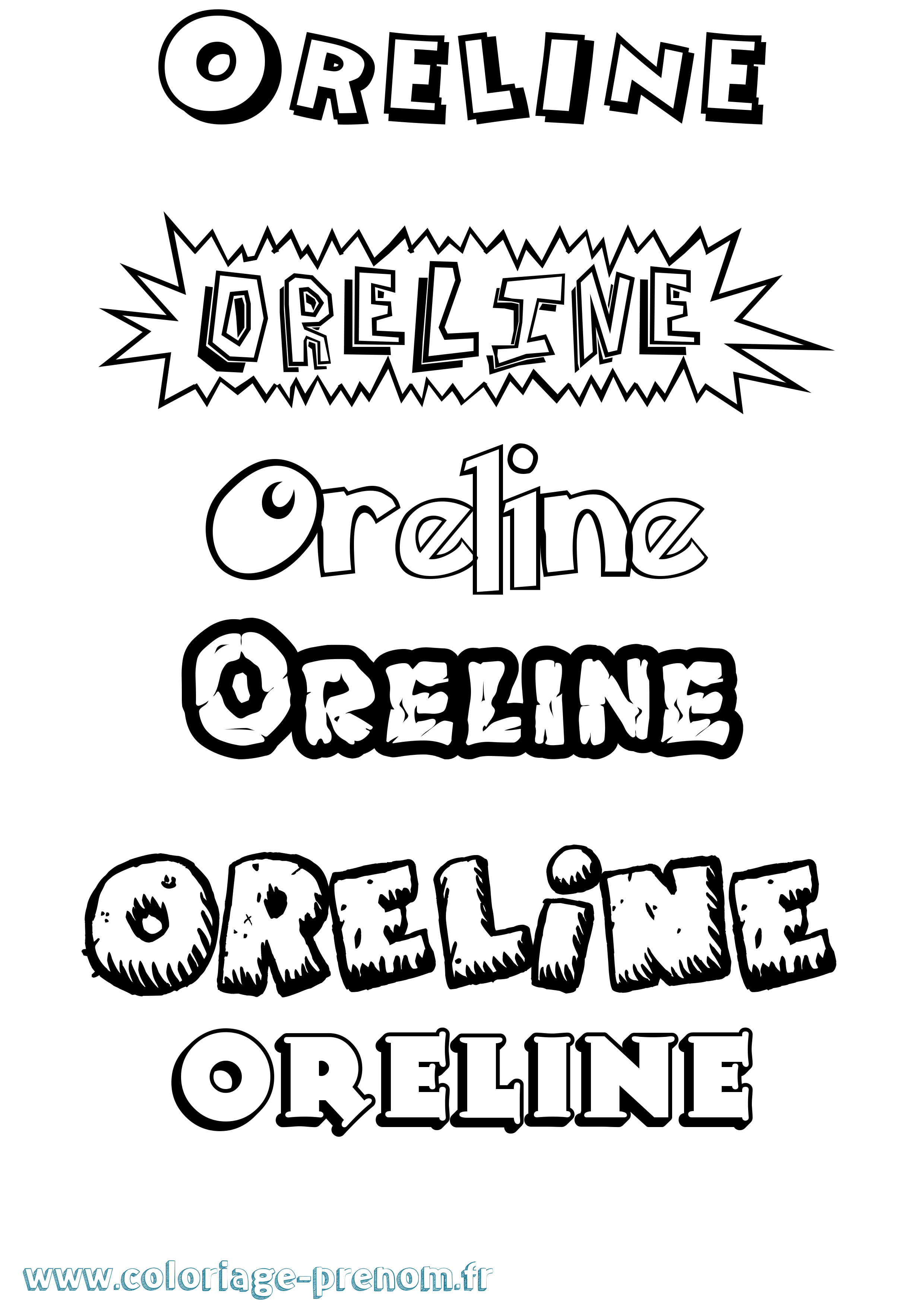 Coloriage Oreline Dessin Animé Coloriage prénom Oreline Dessin Animé