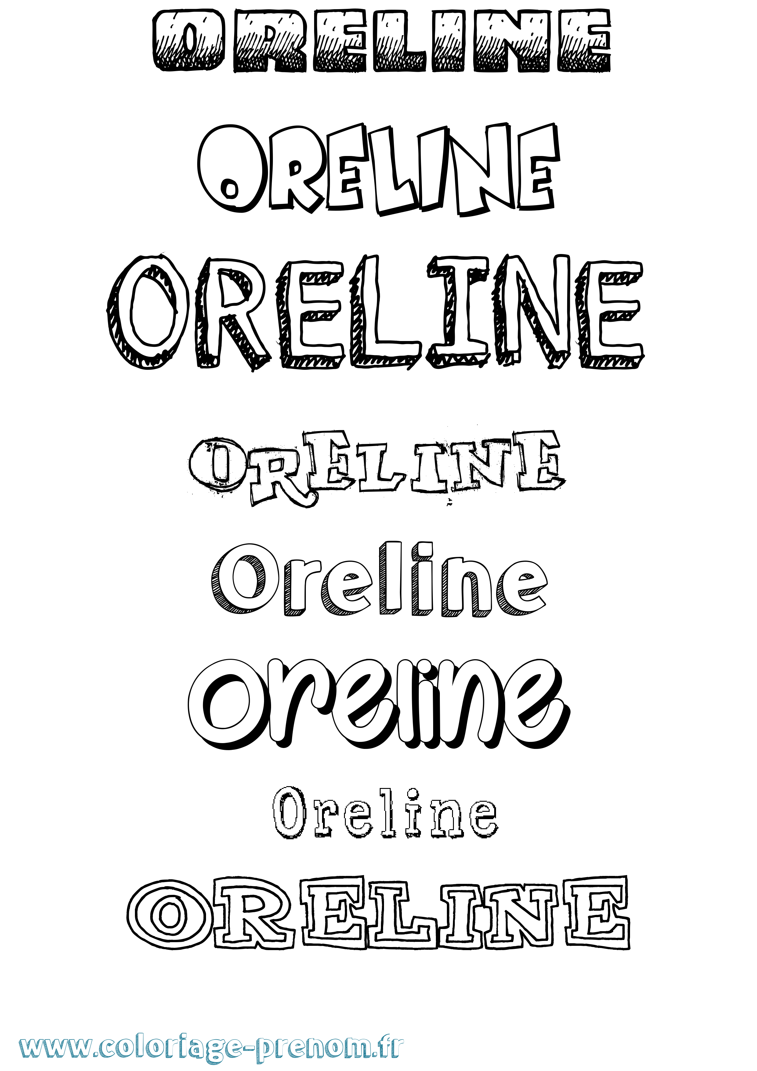 Coloriage Oreline Dessiné Coloriage prénom Oreline Dessiné
