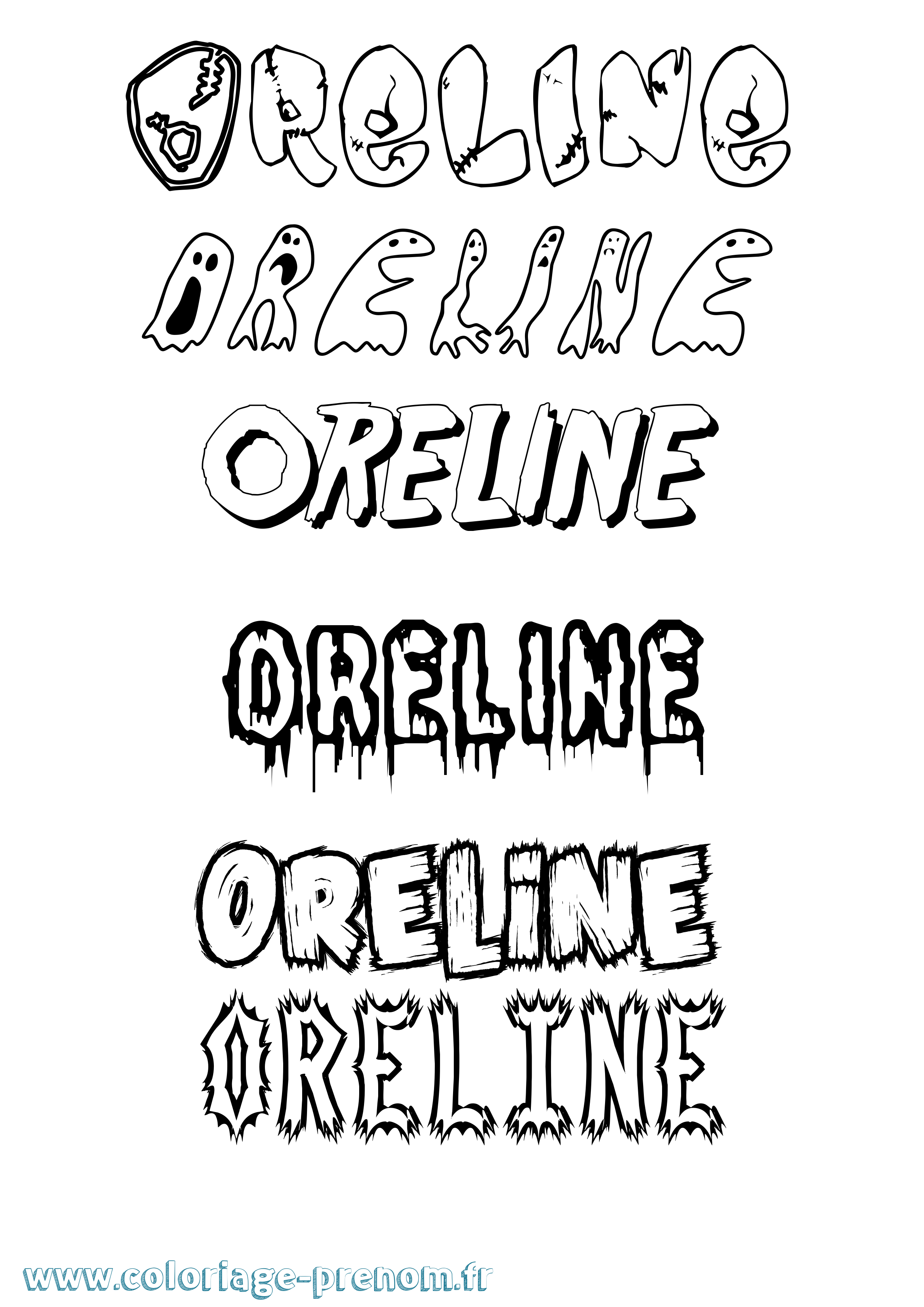 Coloriage Oreline Frisson Coloriage prénom Oreline Frisson