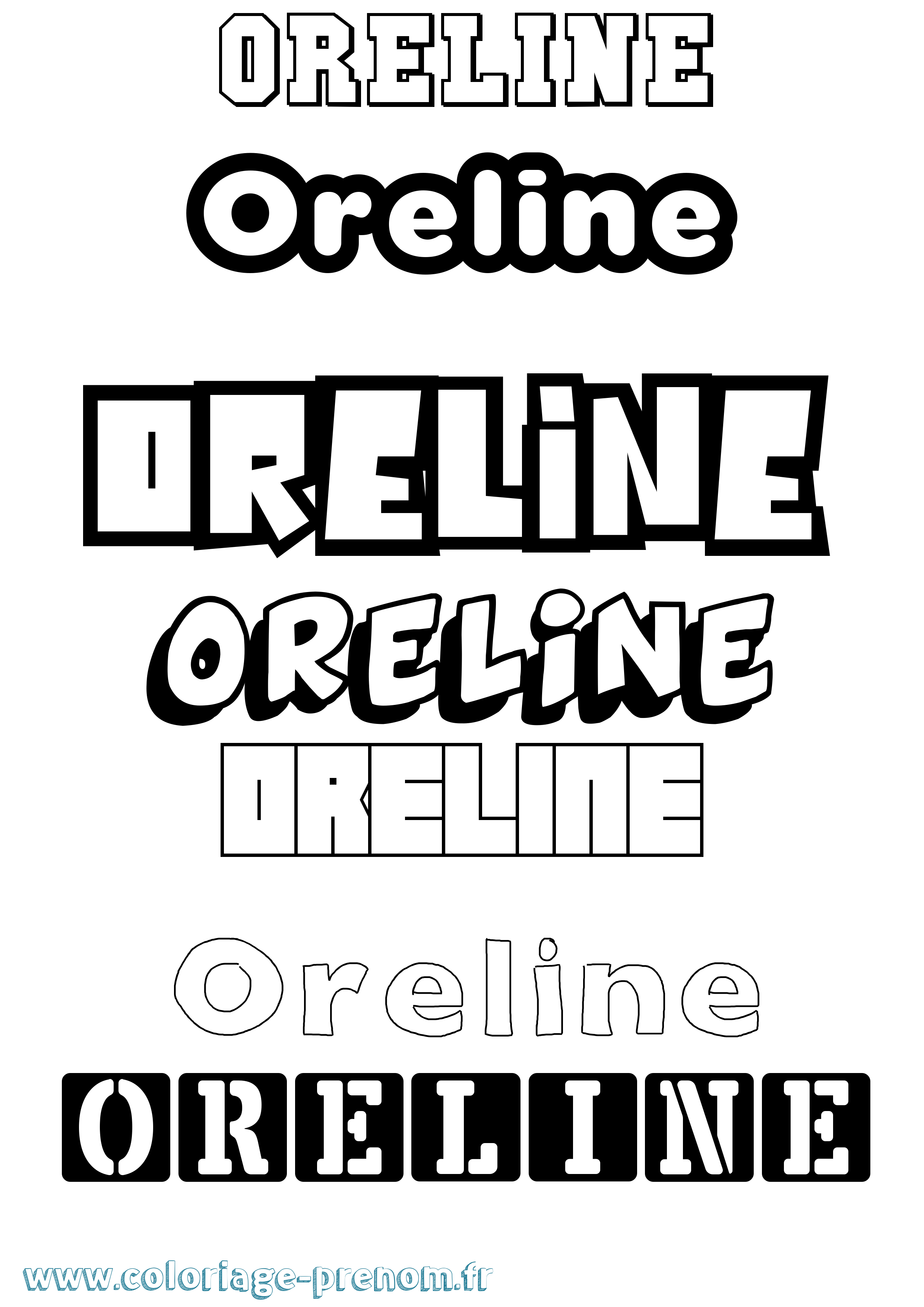 Coloriage Oreline Simple Coloriage prénom Oreline Simple