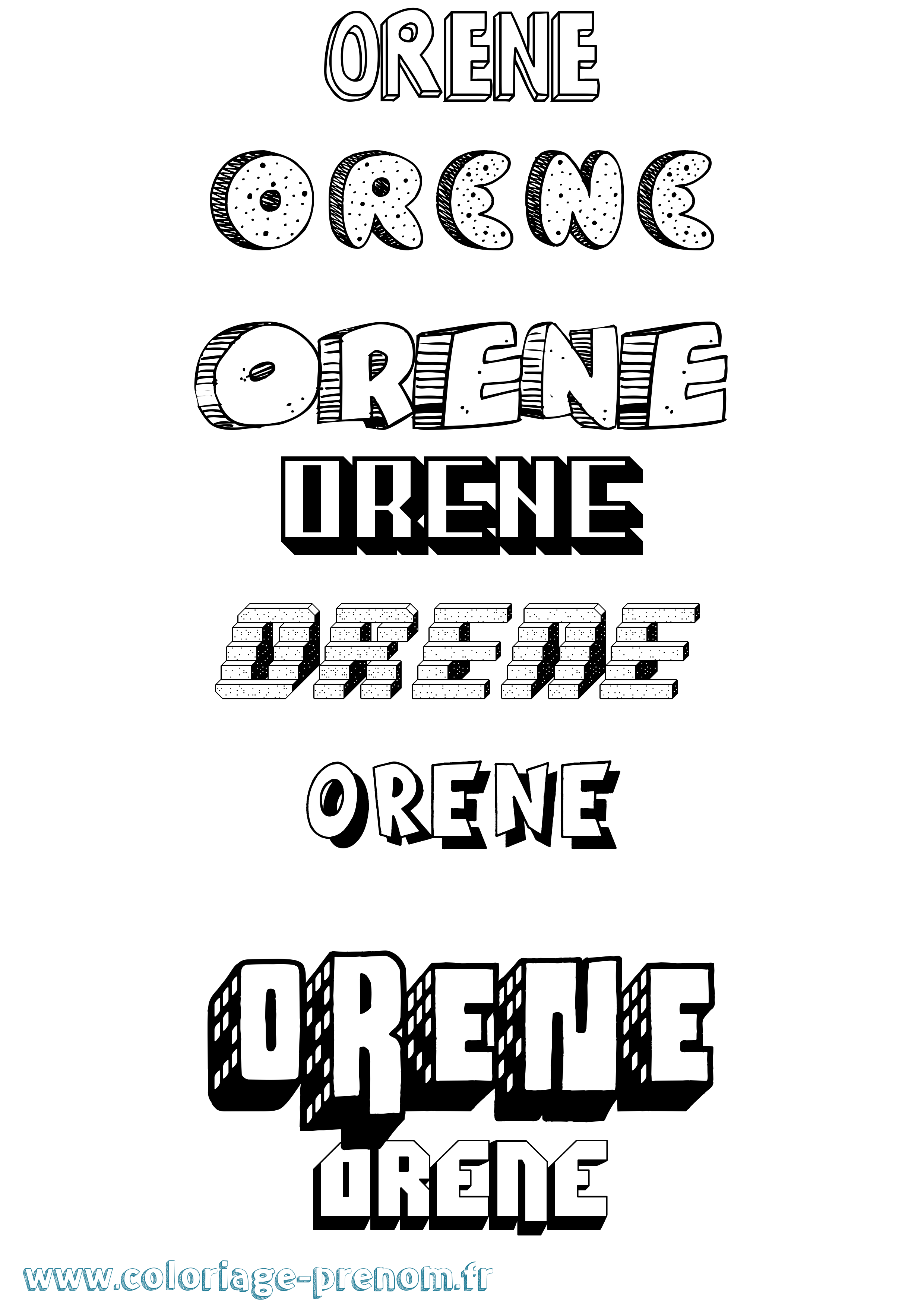 Coloriage Orene Effet 3D Coloriage prénom Orene Effet 3D