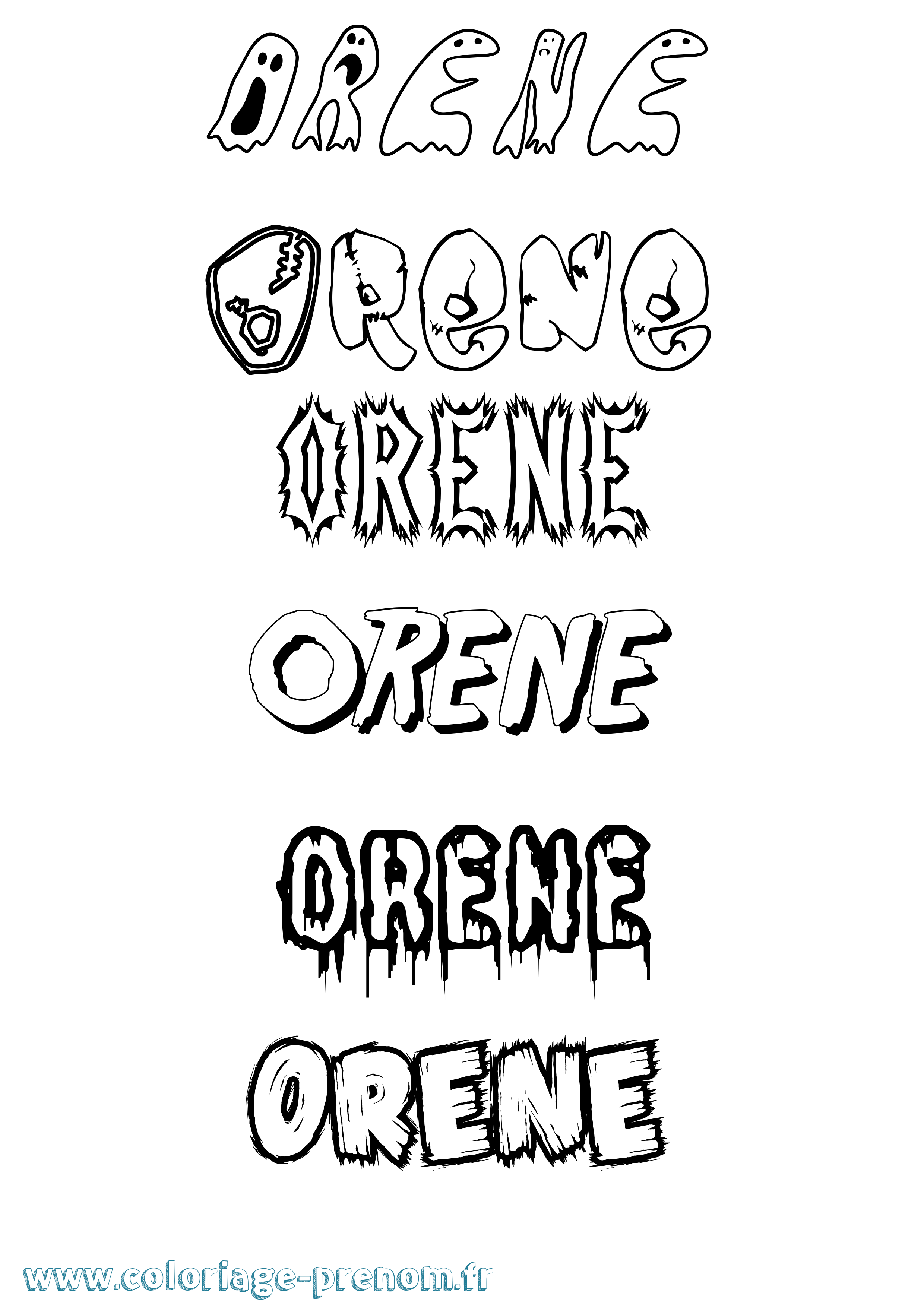 Coloriage Orene Frisson Coloriage prénom Orene Frisson