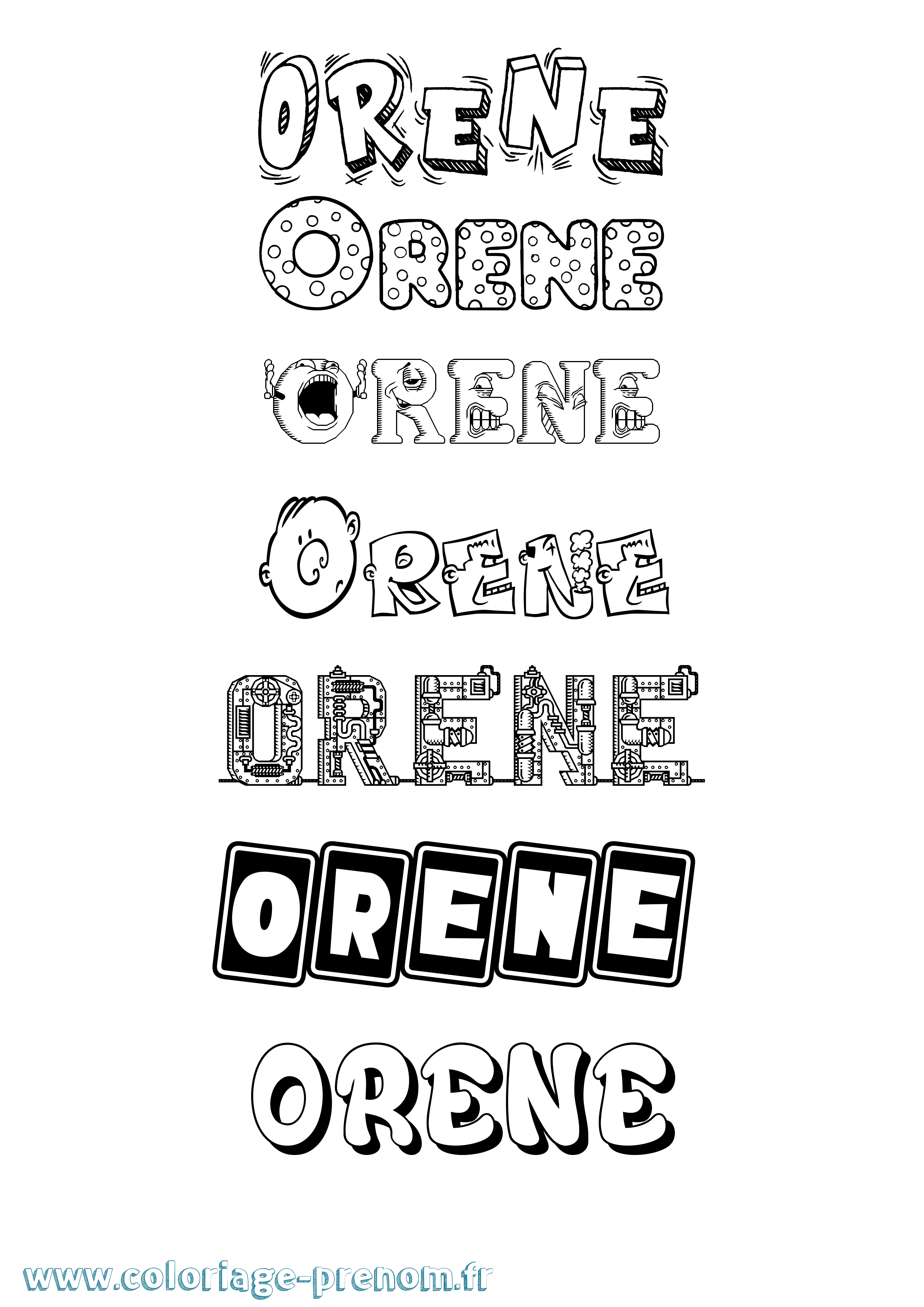 Coloriage Orene Fun Coloriage prénom Orene Fun