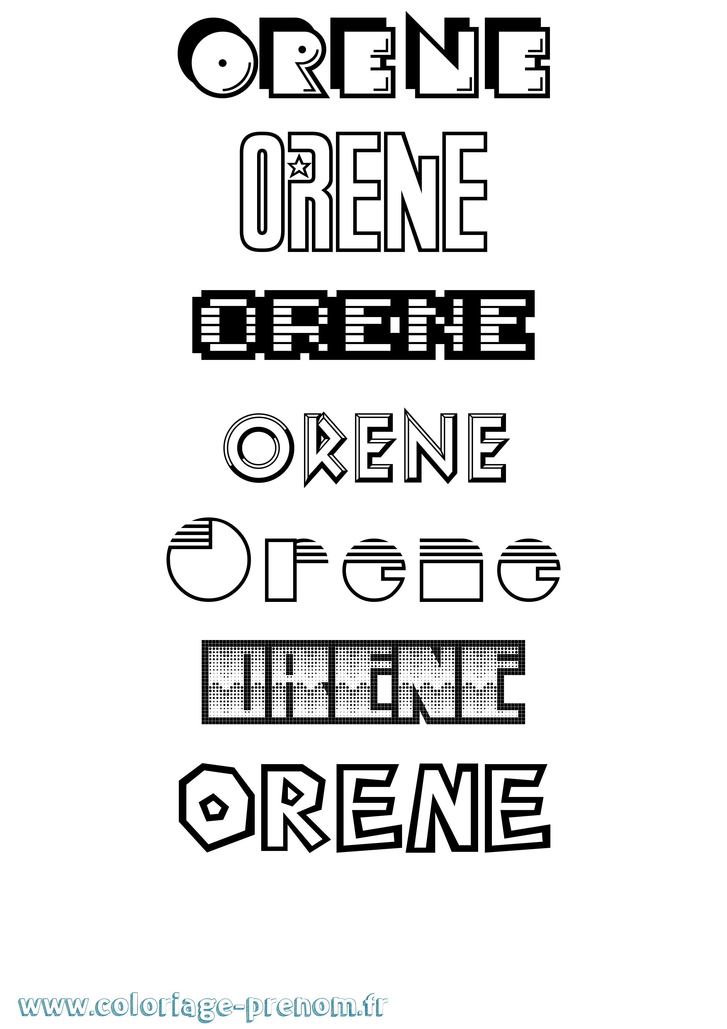 Coloriage Orene Jeux Vidéos Coloriage prénom Orene Jeux Vidéos