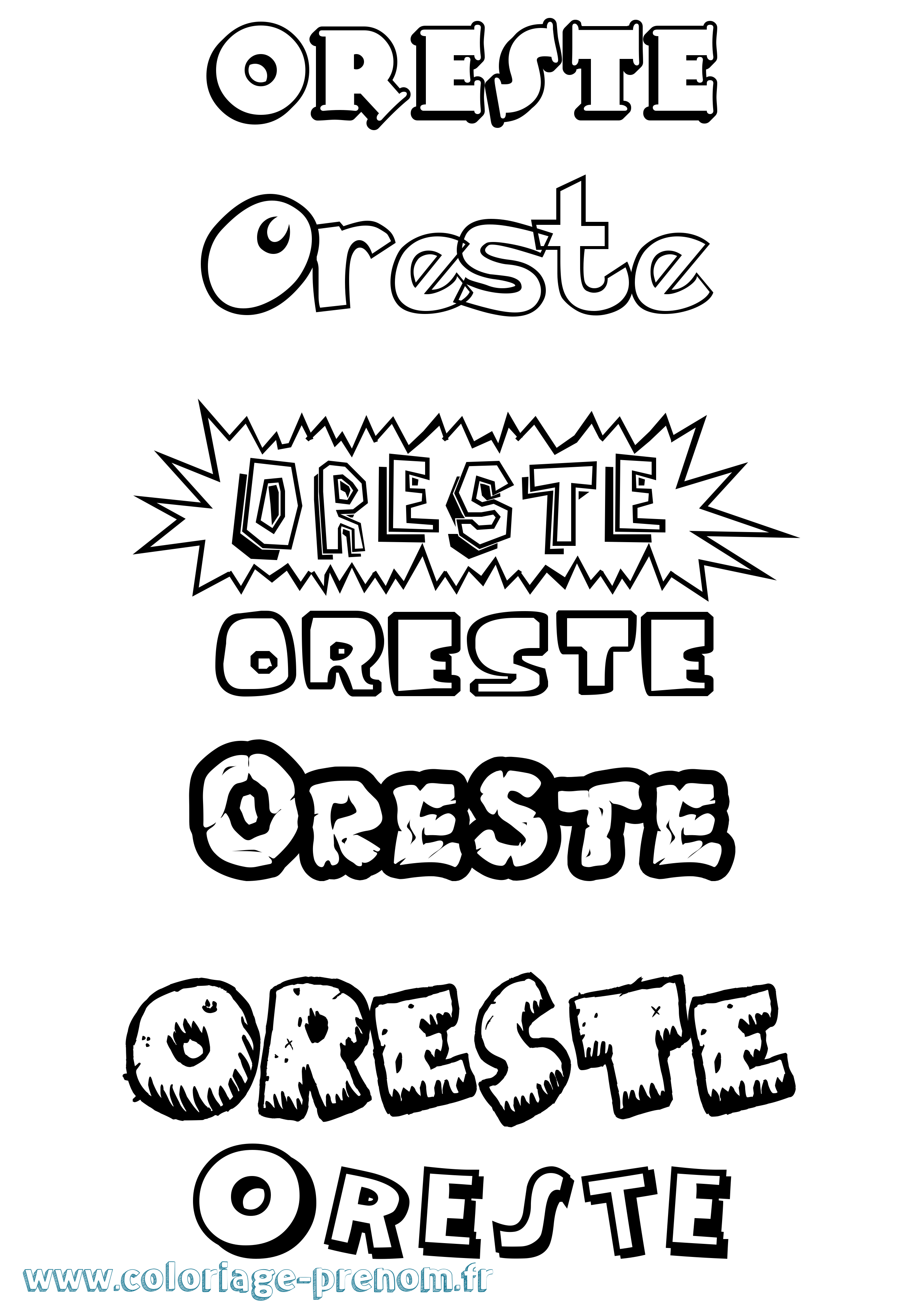Coloriage Oreste Dessin Animé Coloriage prénom Oreste Dessin Animé