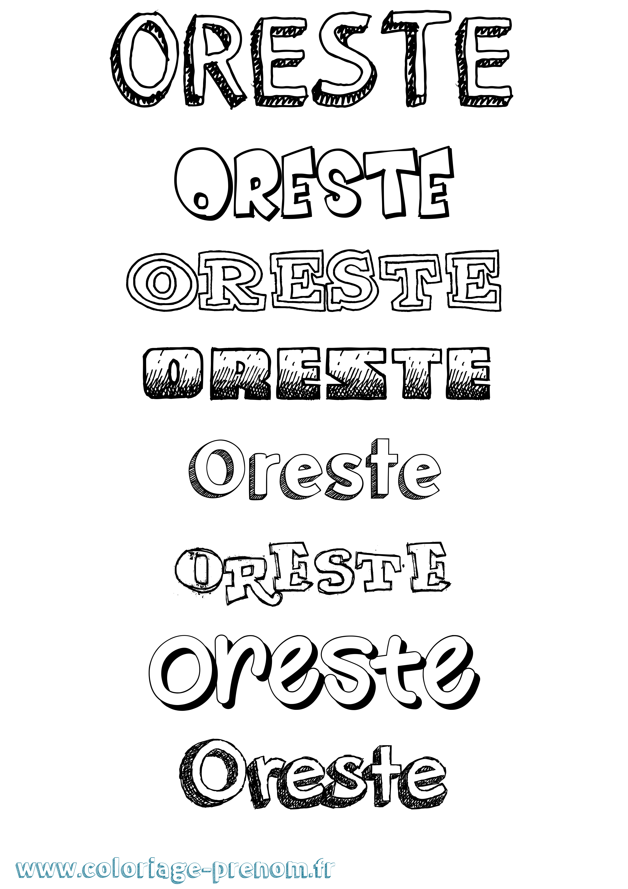 Coloriage Oreste Dessiné Coloriage prénom Oreste Dessiné