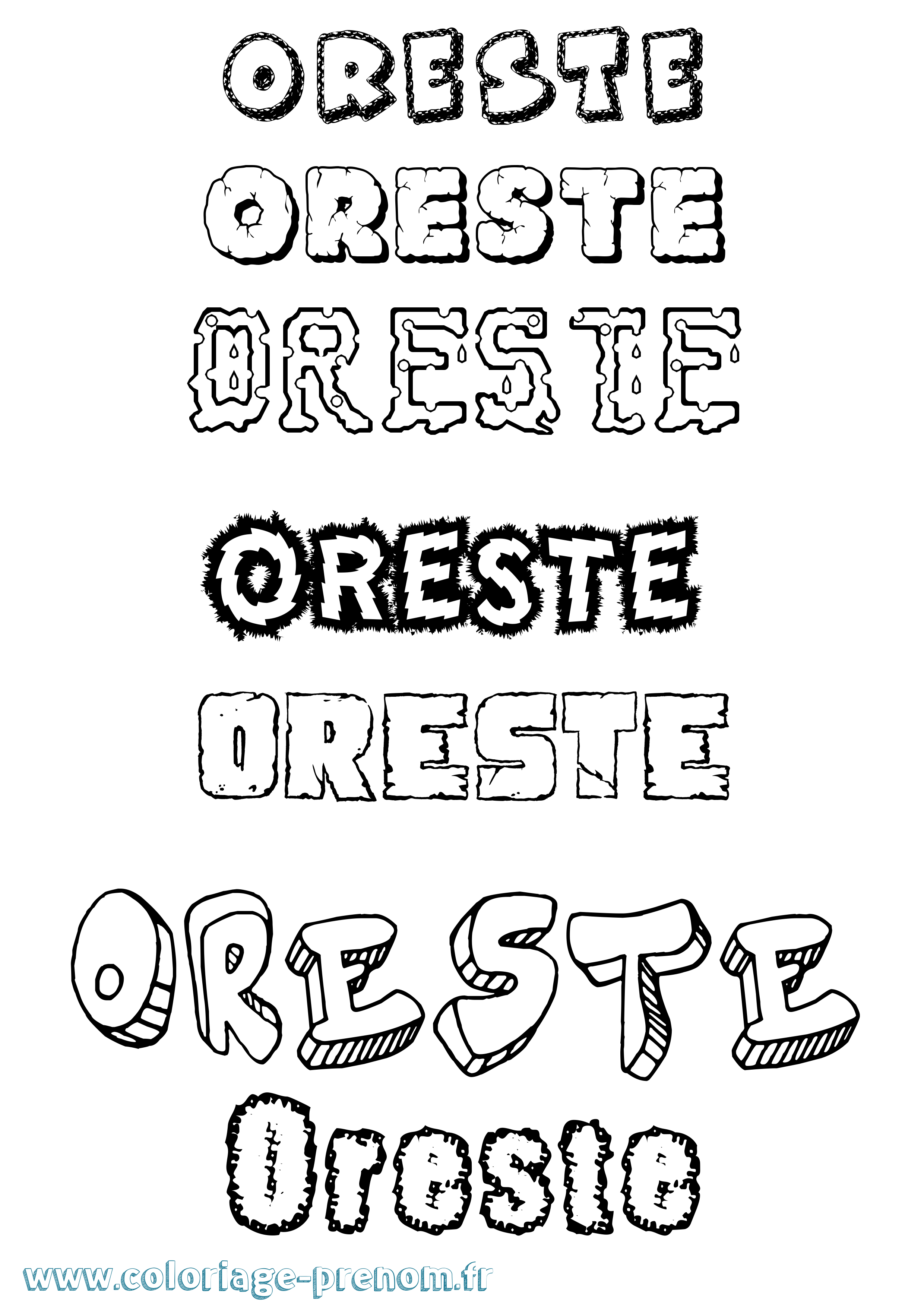 Coloriage Oreste Destructuré Coloriage prénom Oreste Destructuré