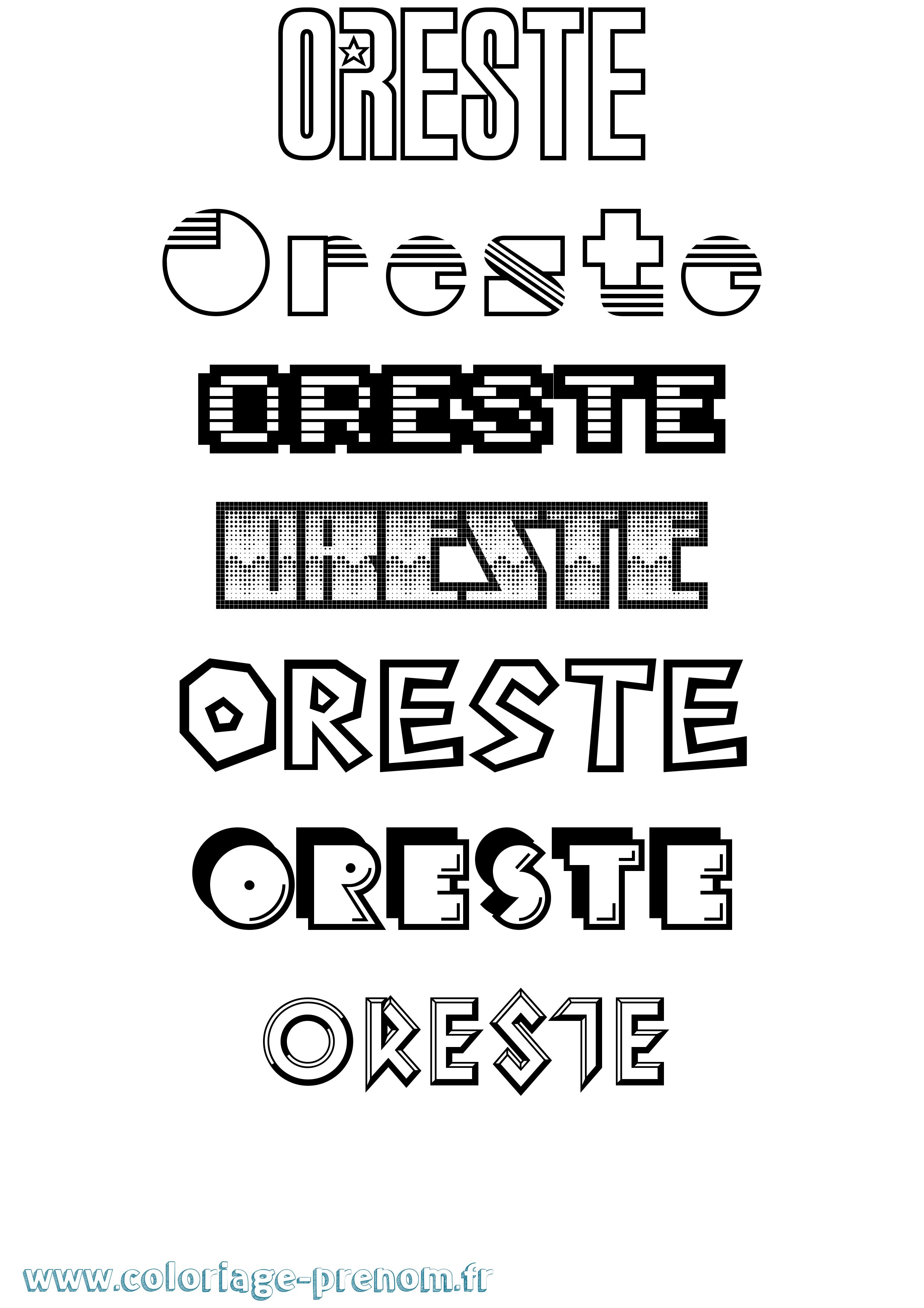 Coloriage Oreste Jeux Vidéos Coloriage prénom Oreste Jeux Vidéos