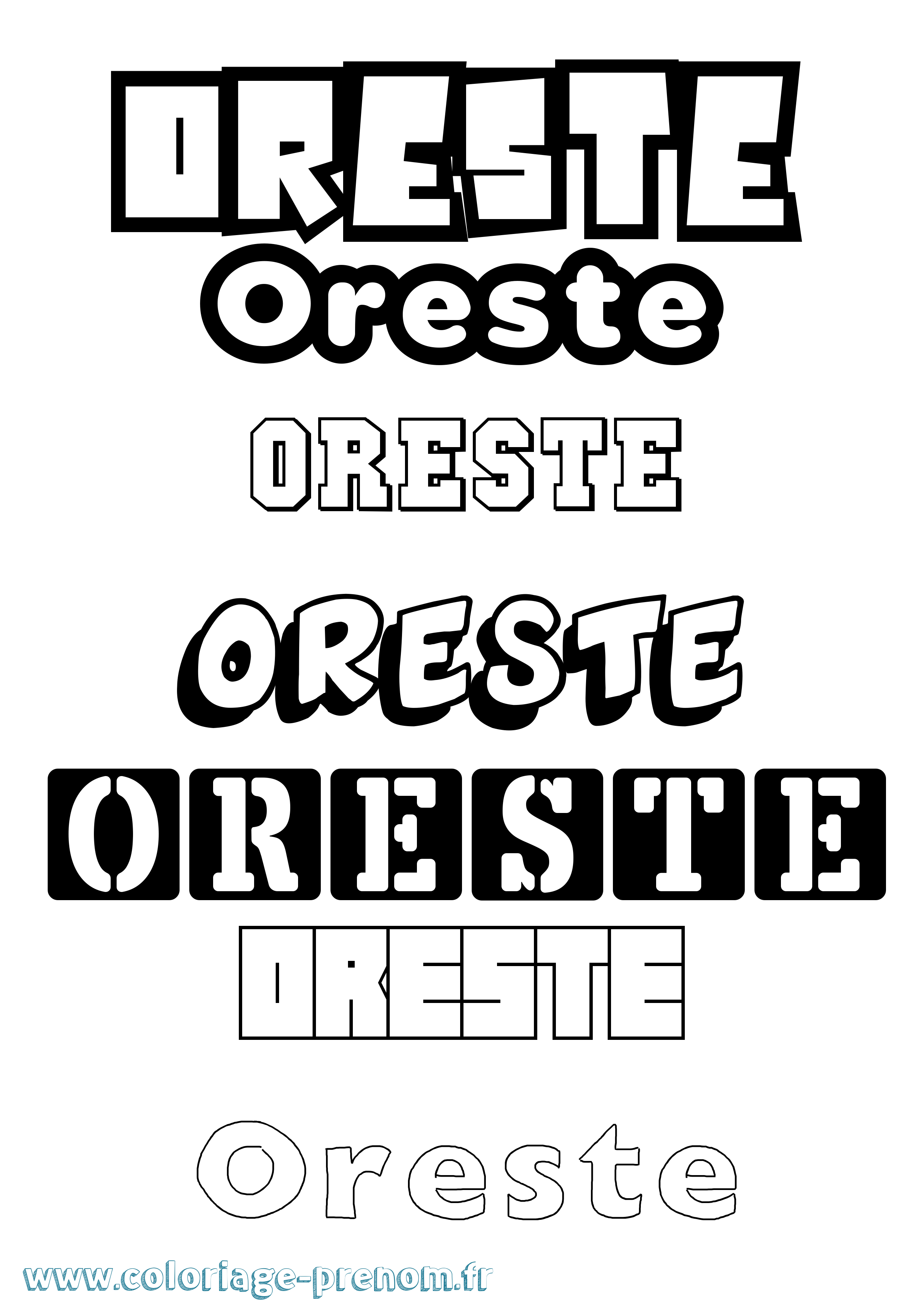 Coloriage Oreste Simple Coloriage prénom Oreste Simple