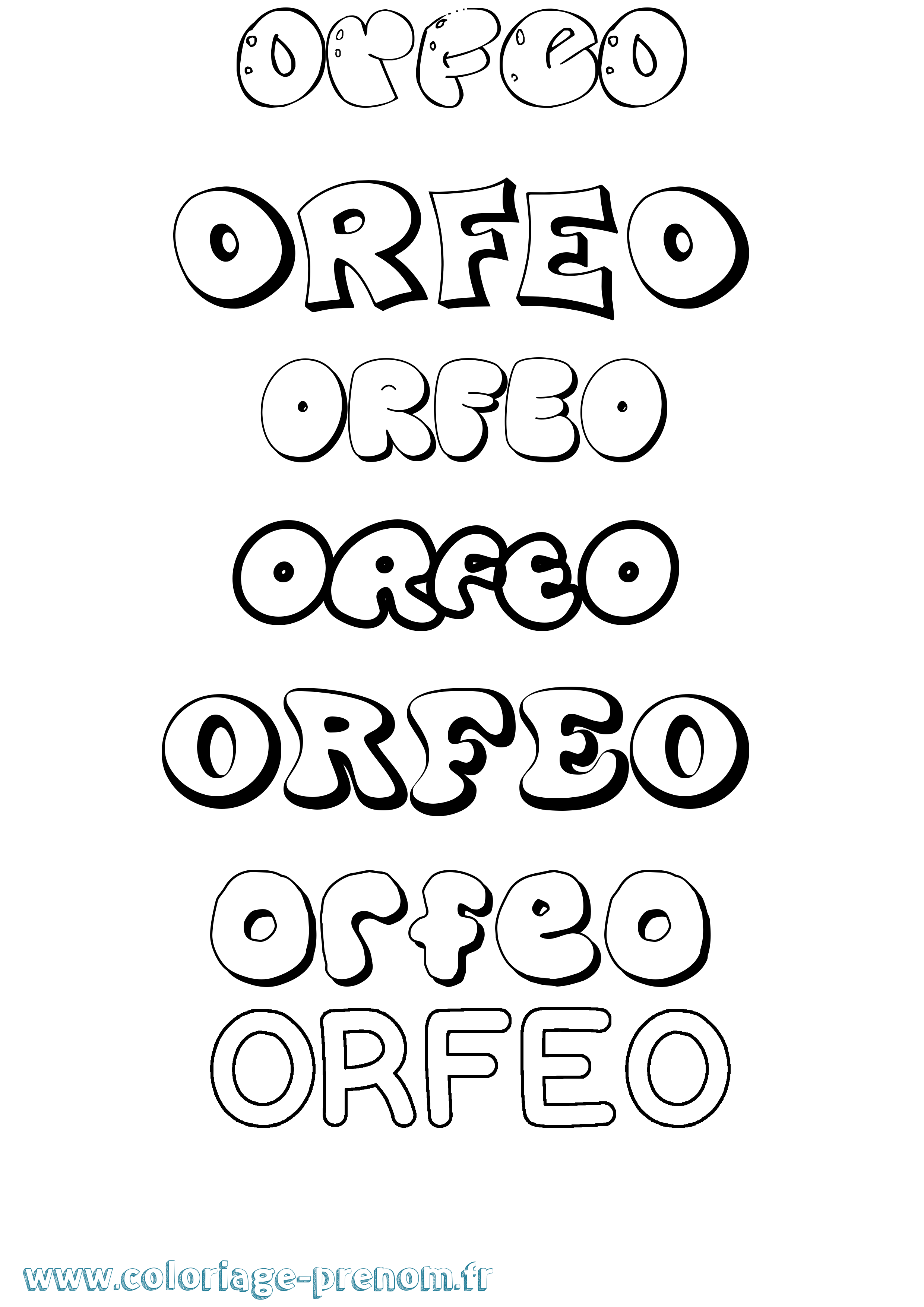 Coloriage Orfeo Bubble Coloriage prénom Orfeo Bubble