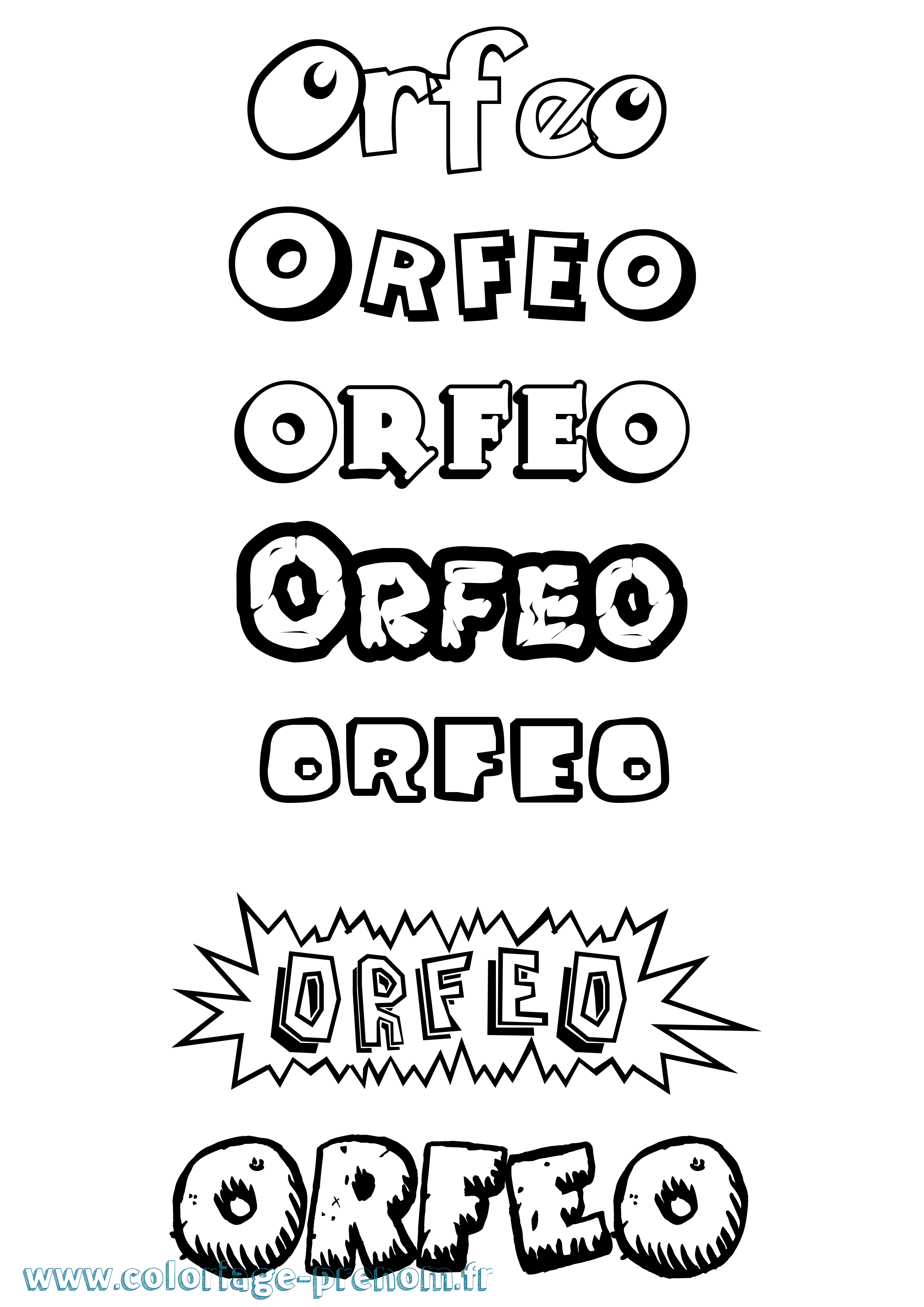 Coloriage Orfeo Dessin Animé Coloriage prénom Orfeo Dessin Animé