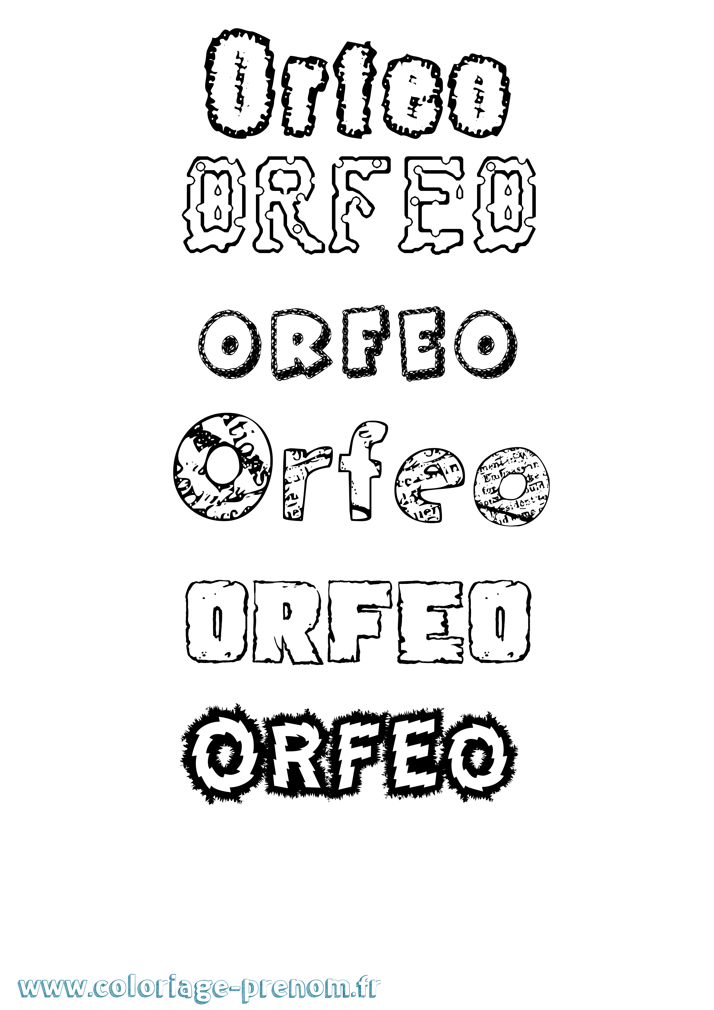 Coloriage Orfeo Destructuré Coloriage prénom Orfeo Destructuré